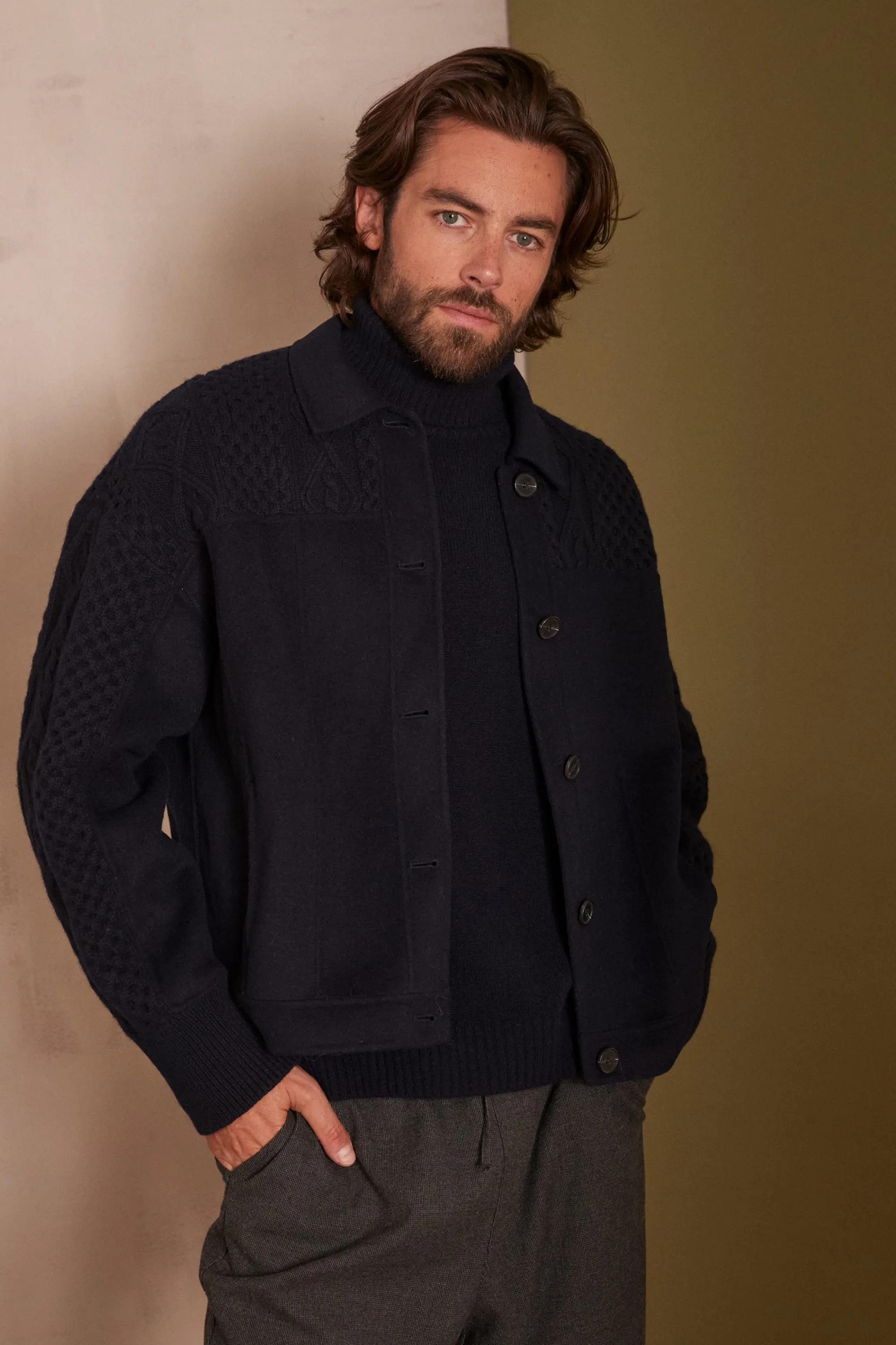 Maison 123 Manteaux Courts | Manteaux En Laine>Blouson unisexe SACHA MARINE