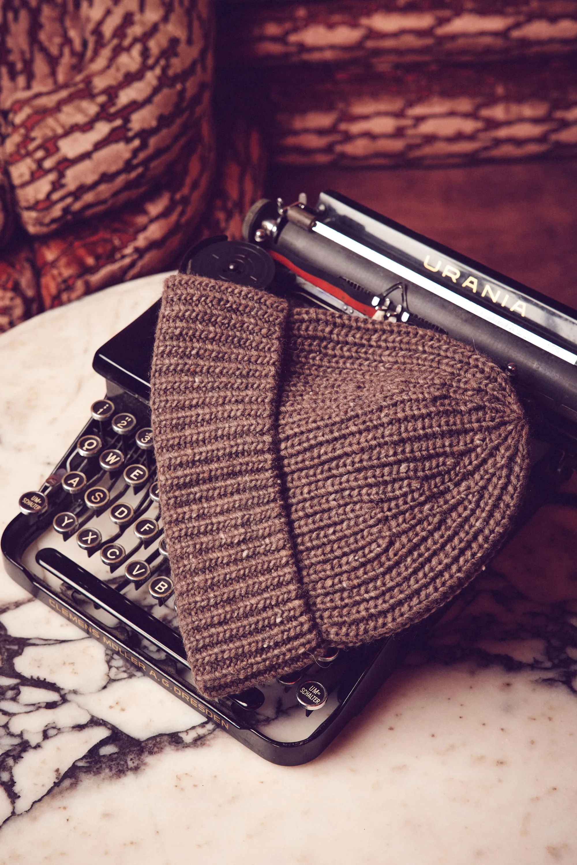 Maison 123 Bonnets>Bonnet en laine VADIM TAUPE FONCE