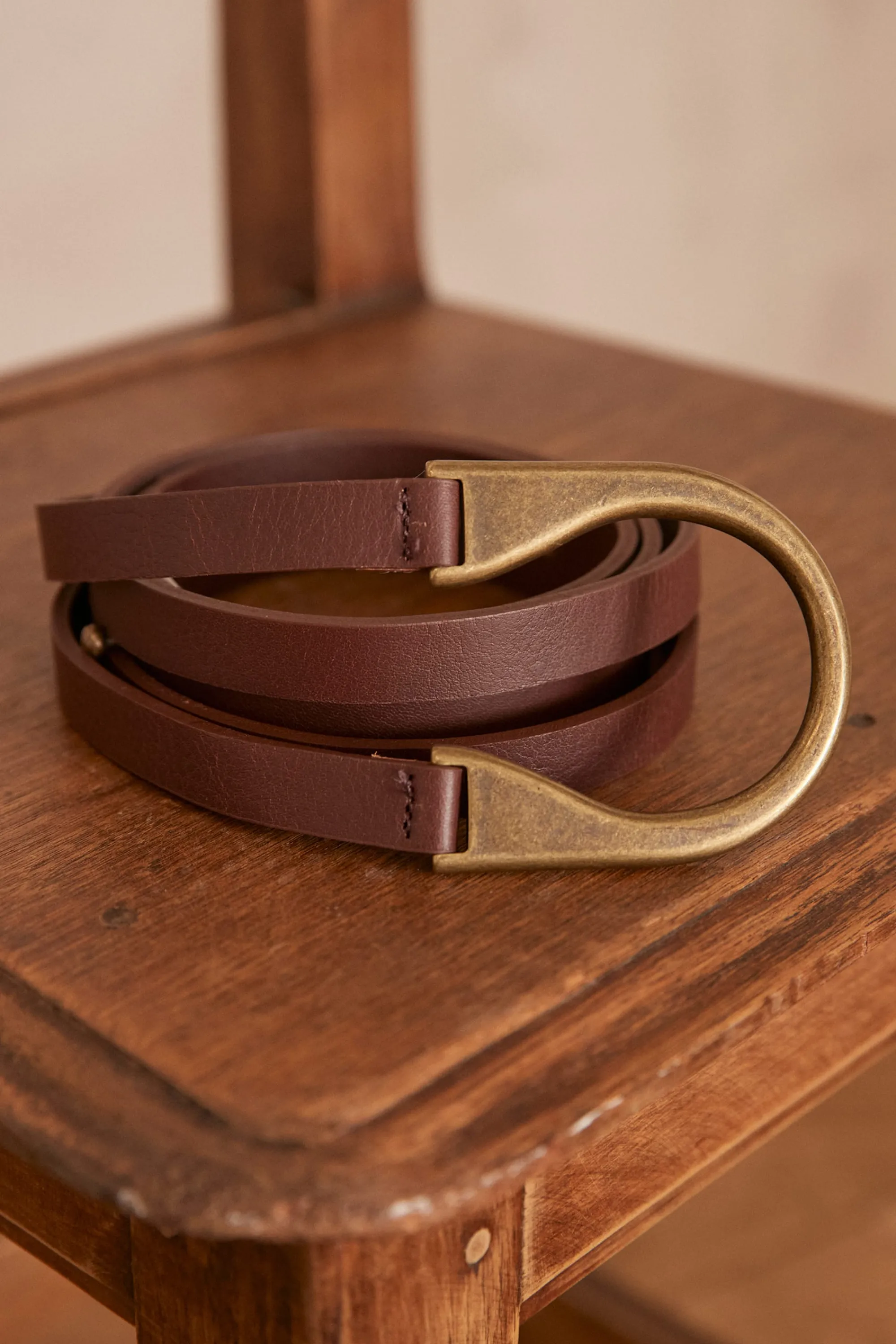 Maison 123 Ceintures>Ceinture en cuir JULIO CHOCOLAT