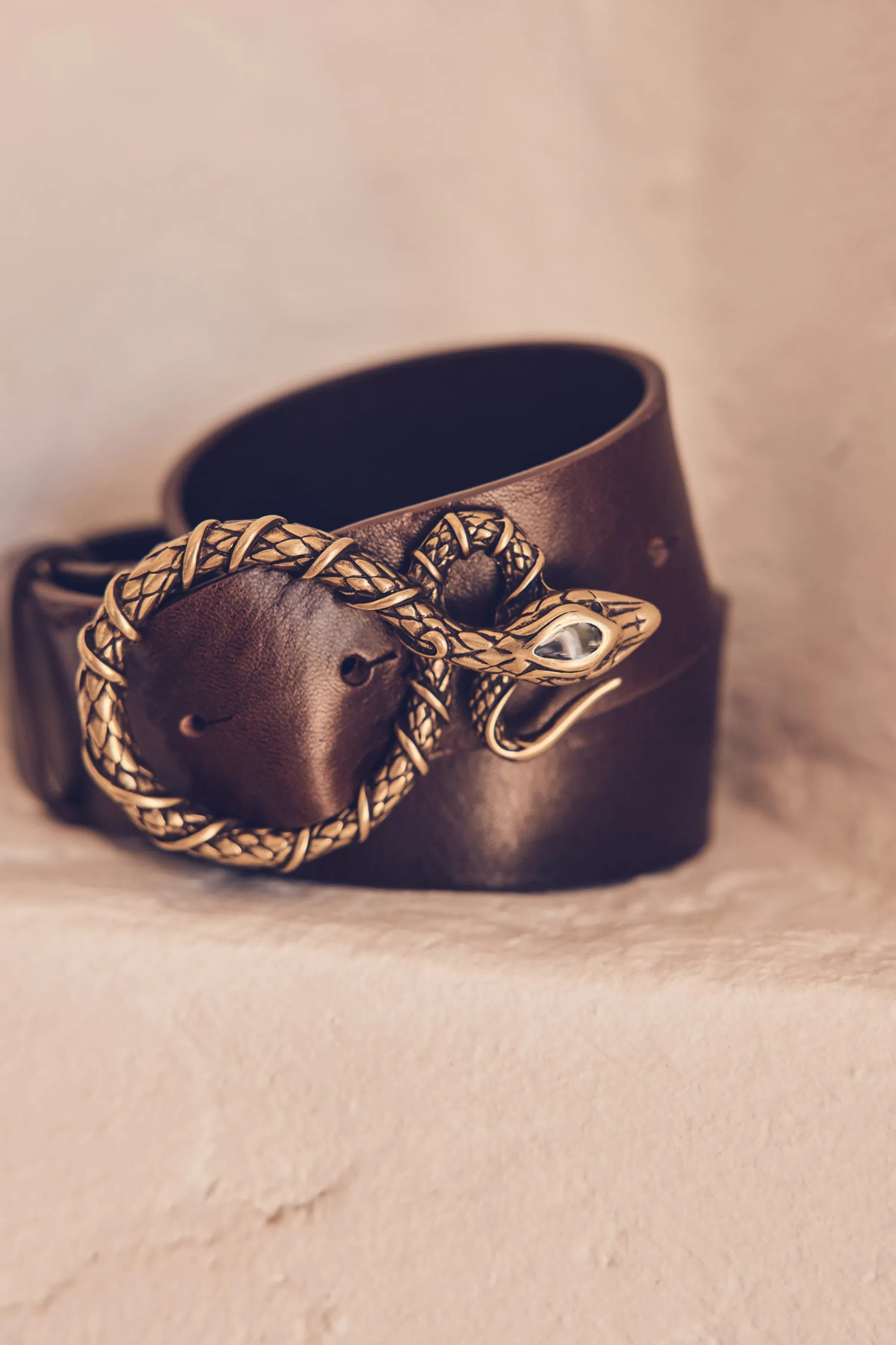 Maison 123 Ceintures>Ceinture en cuir VALENTINA CHOCOLAT