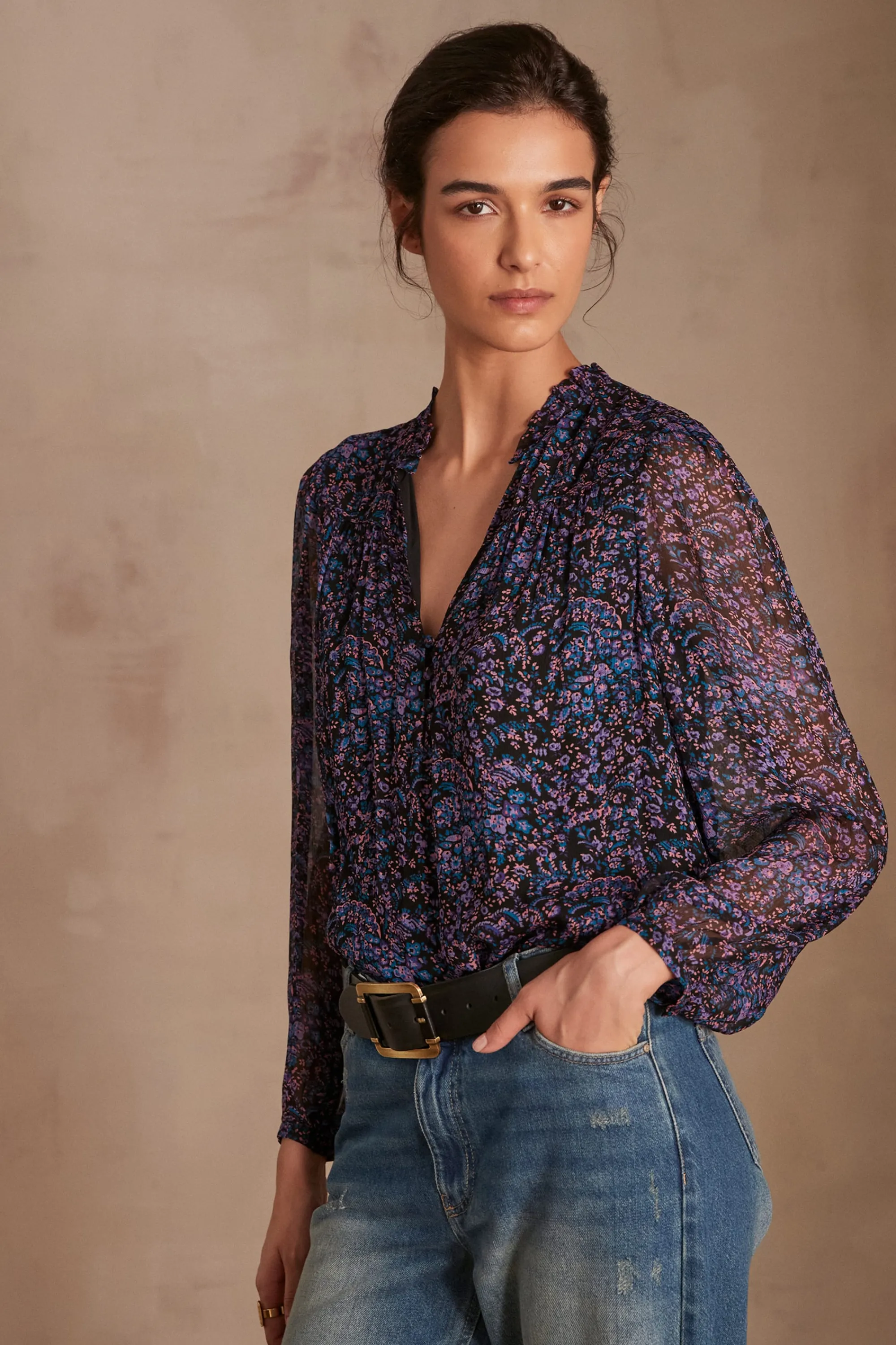 Maison 123 Blouses Et Chemises Imprimées | Blouses Et Chemises Noires>Chemisier BORA NOIR