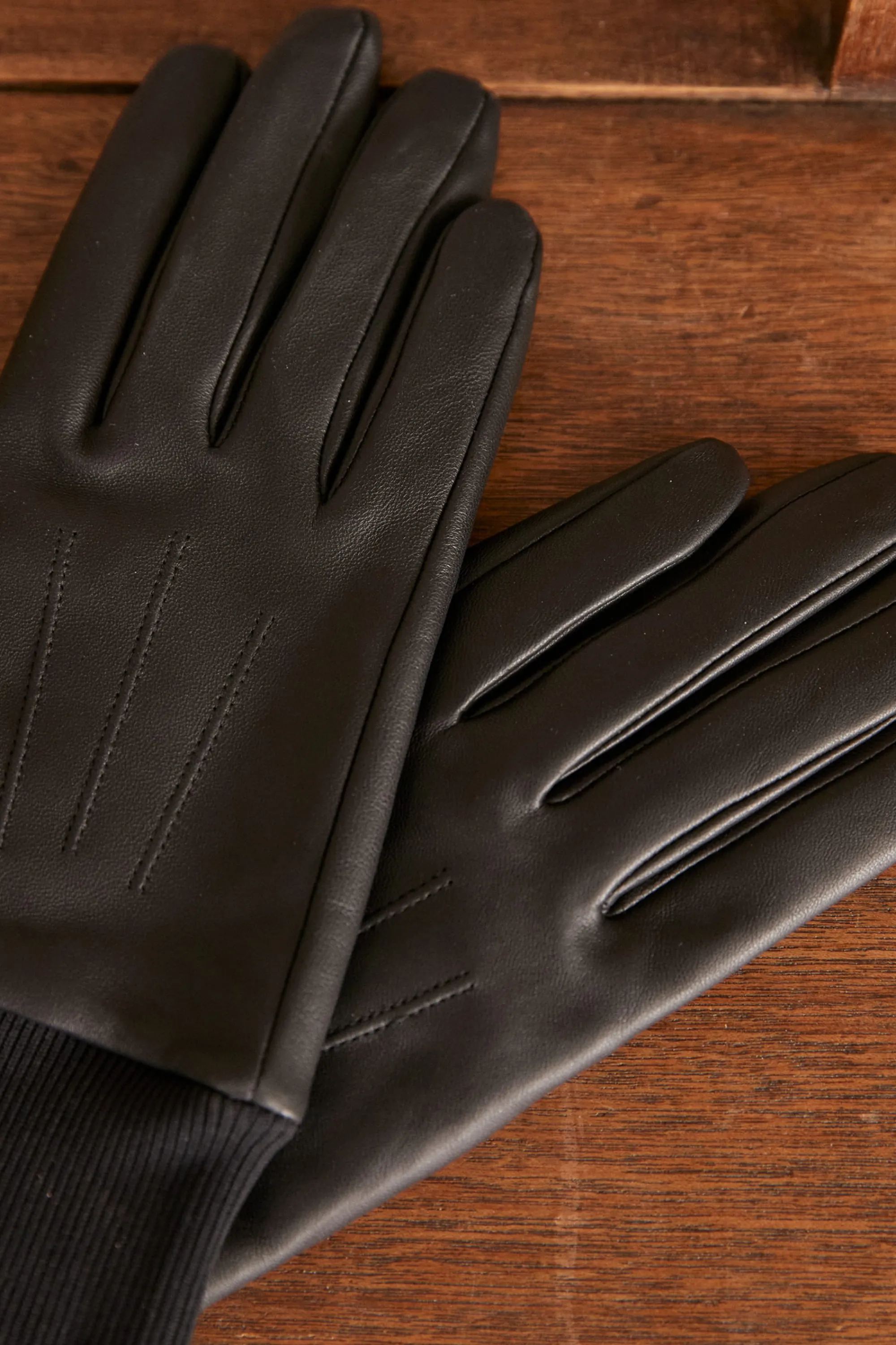 Maison 123 Gants>Gants en cuir ANATOLE NOIR