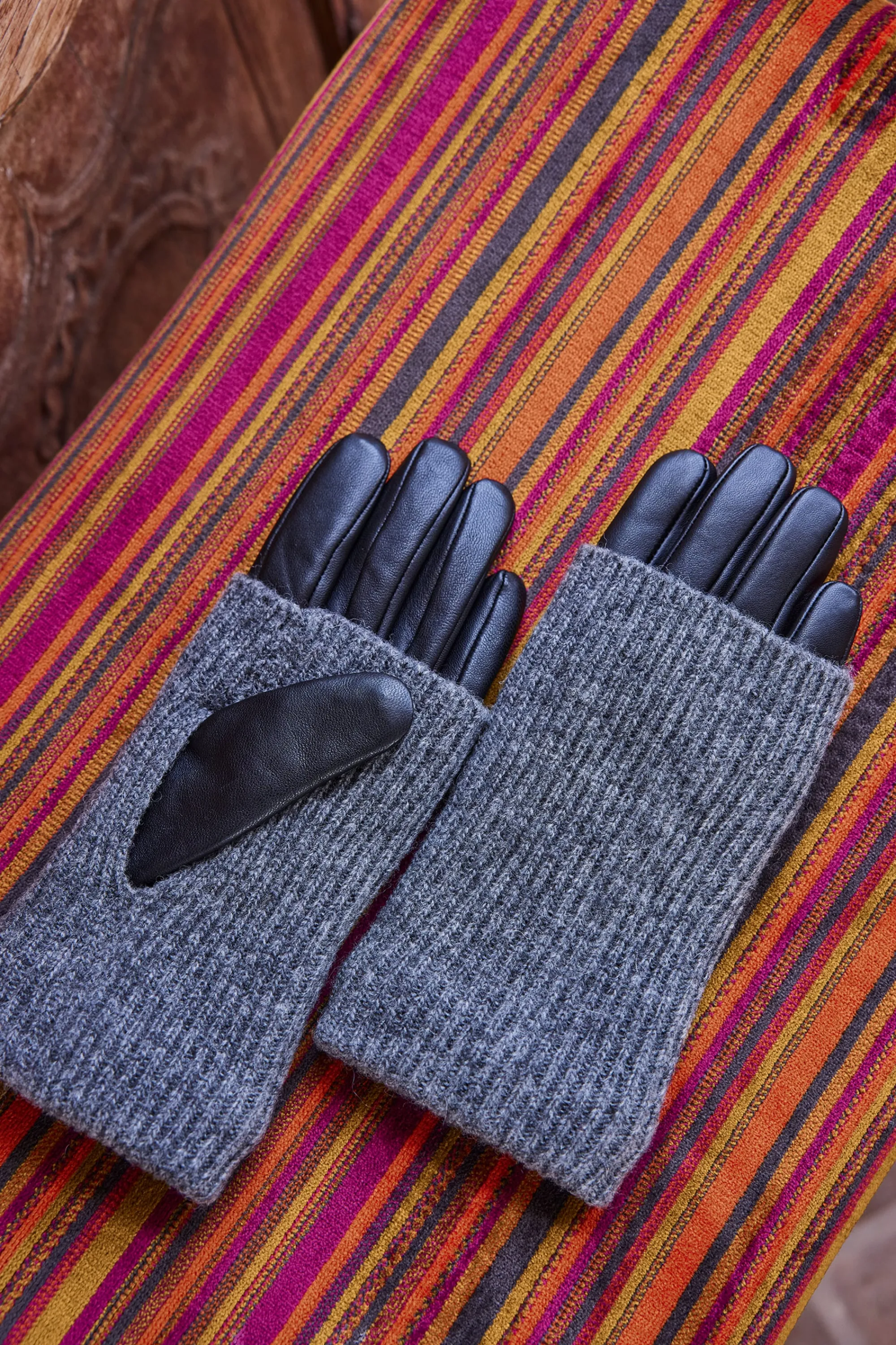 Maison 123 Gants>Gants en cuir ANIA NOIR