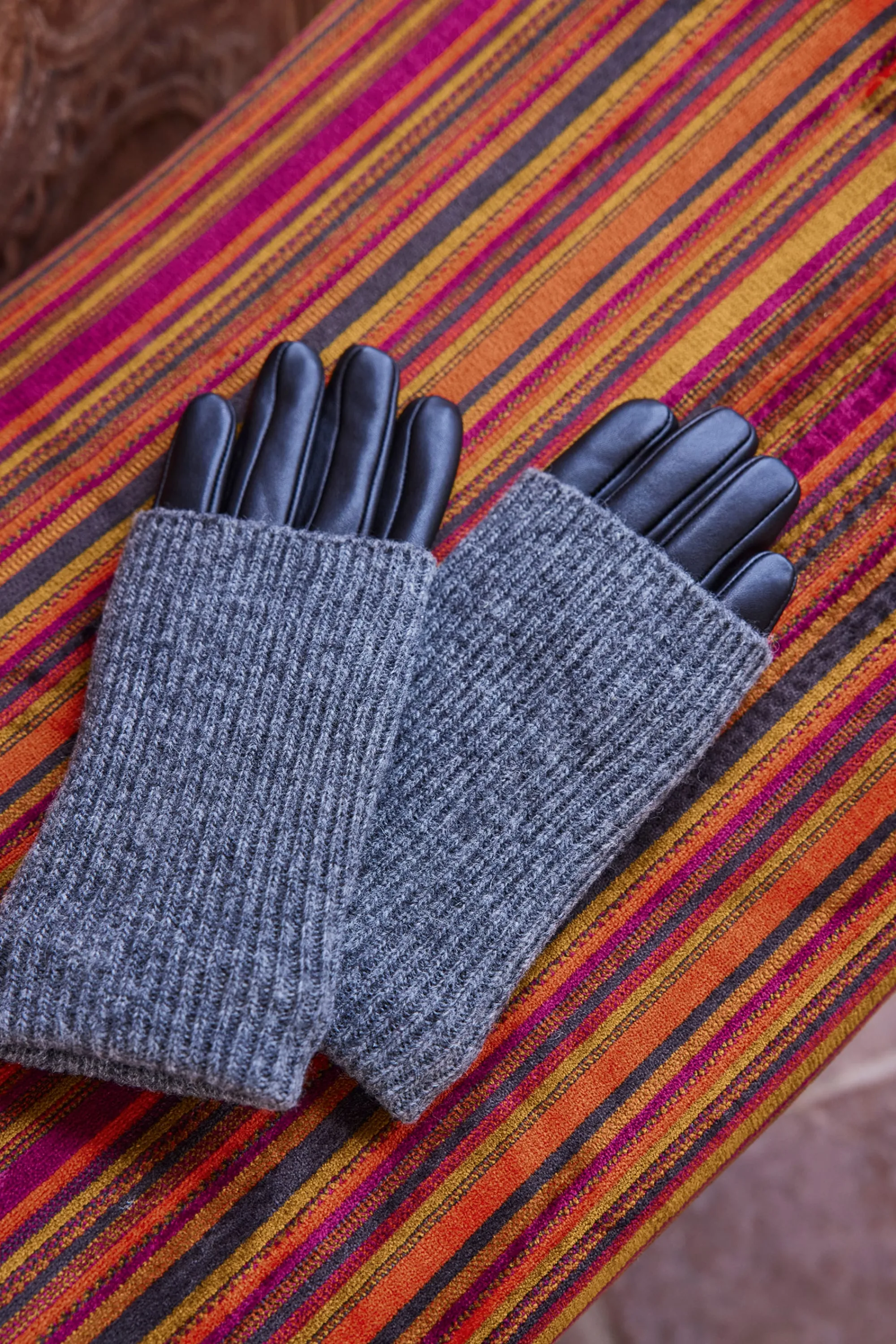 Maison 123 Gants>Gants en cuir ANIA NOIR