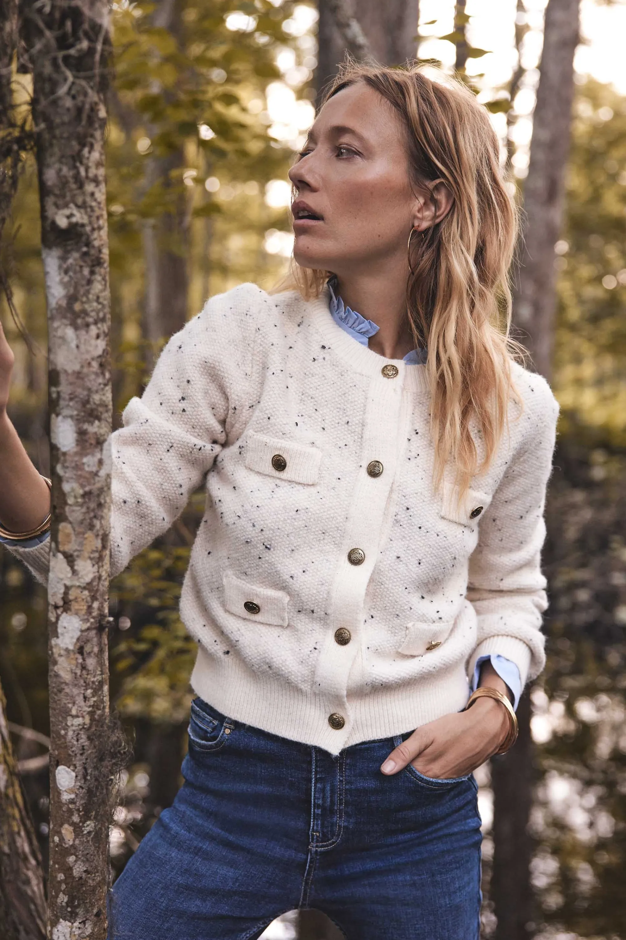 Maison 123 Gilets Courts>Gilet CHARLINE CREME