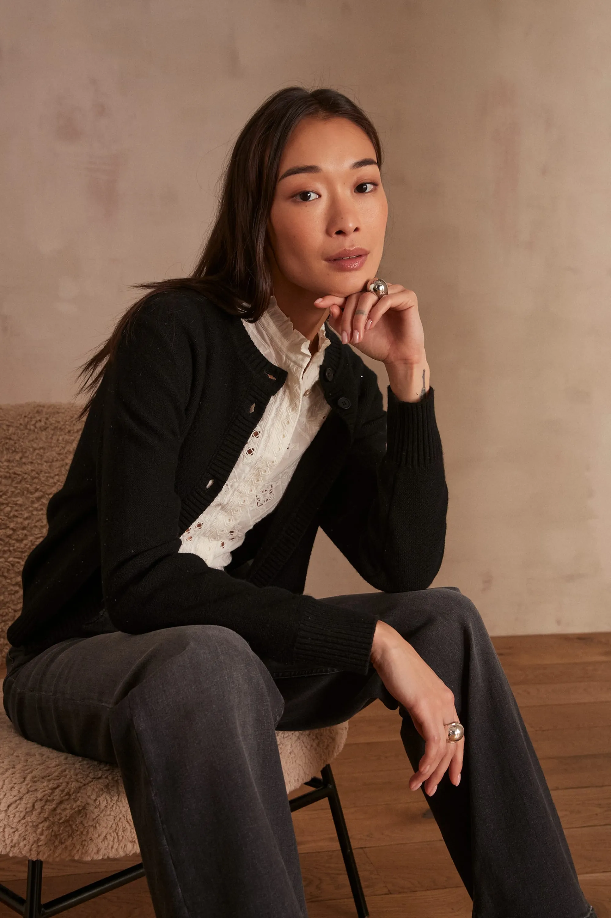 Maison 123 Gilets Courts>Gilet CHRYSTAL NOIR