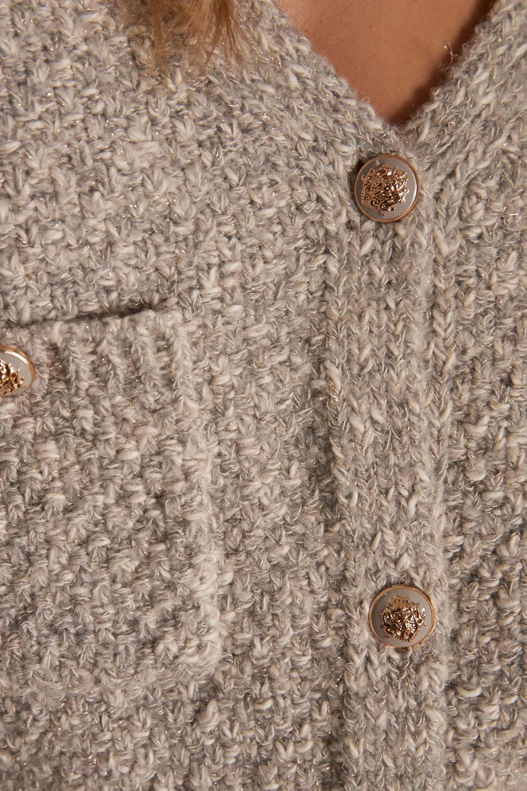 Maison 123 Gilets Courts>Gilet CLEA CHINE CLAIR