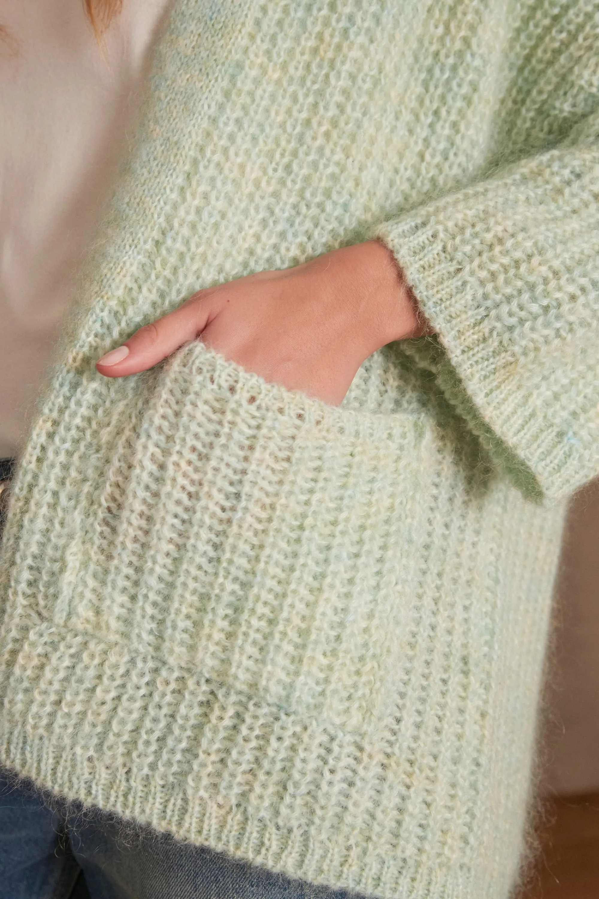Maison 123 Gilets Courts | Gilets Longs>Gilet en mohair ALIX BIS MENTHE