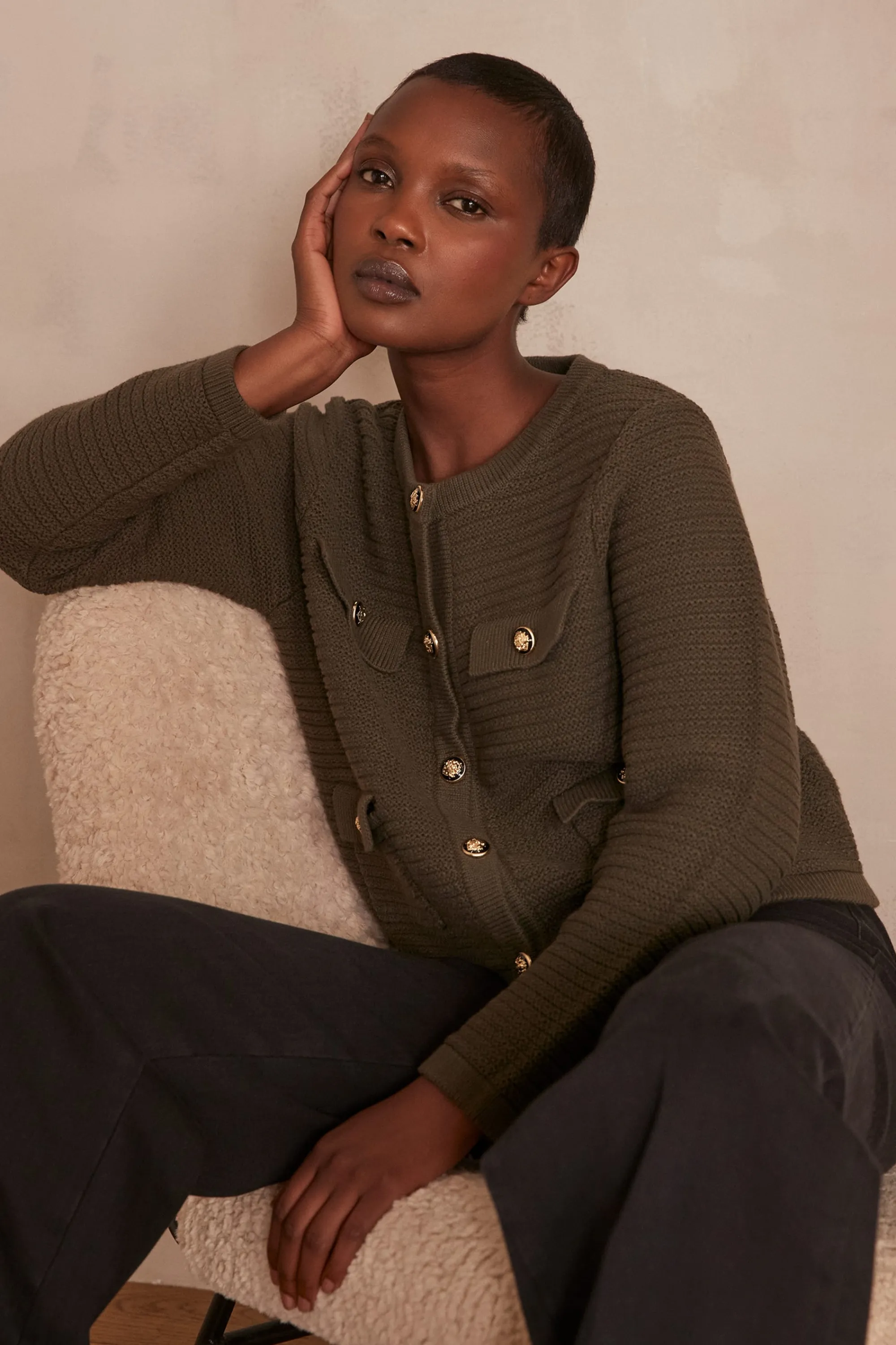 Maison 123 Gilets Courts>Gilet LILY KAKI