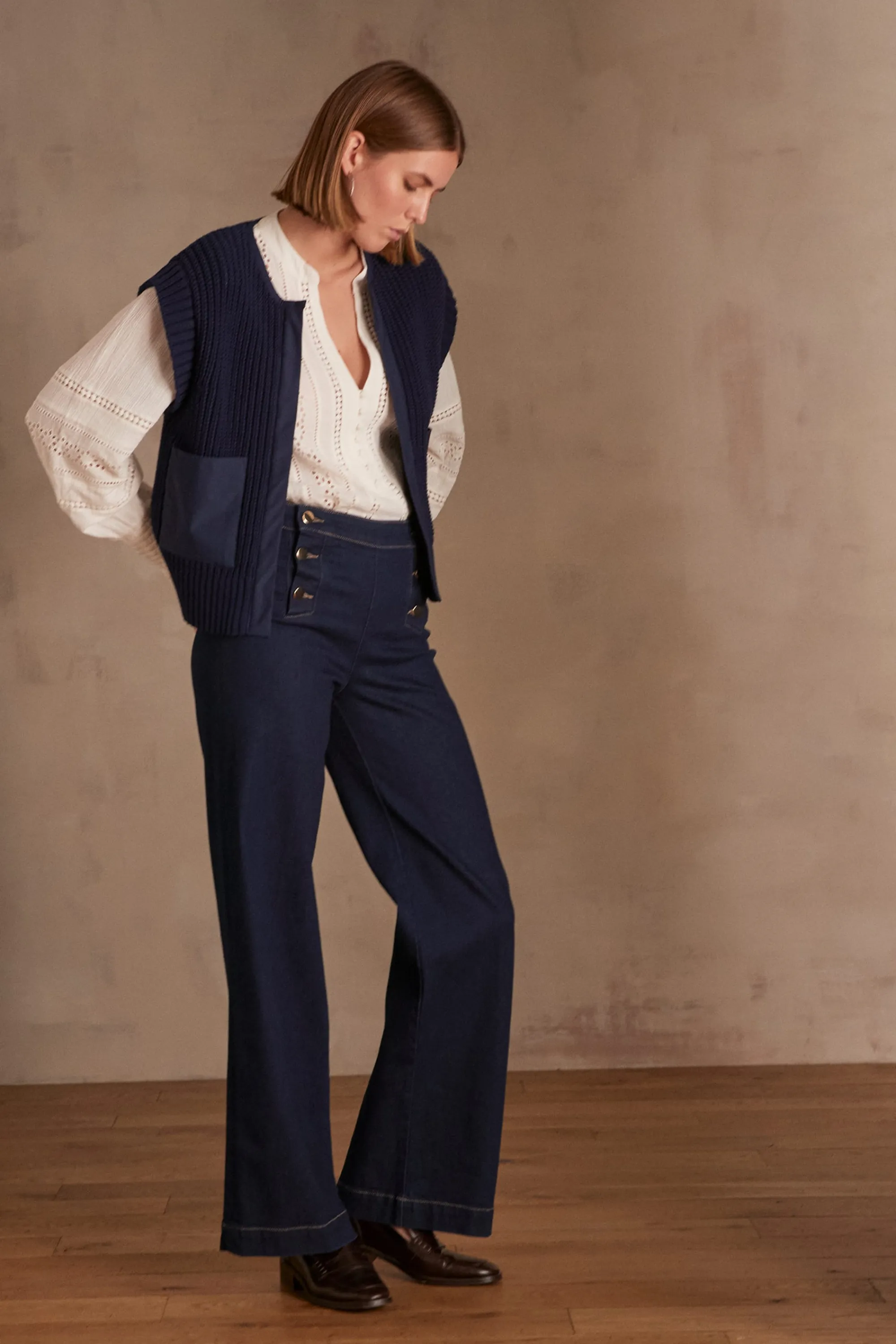 Maison 123 Gilets Courts | Gilets Sans Manches>Gilet sans manches LAURENA MARINE