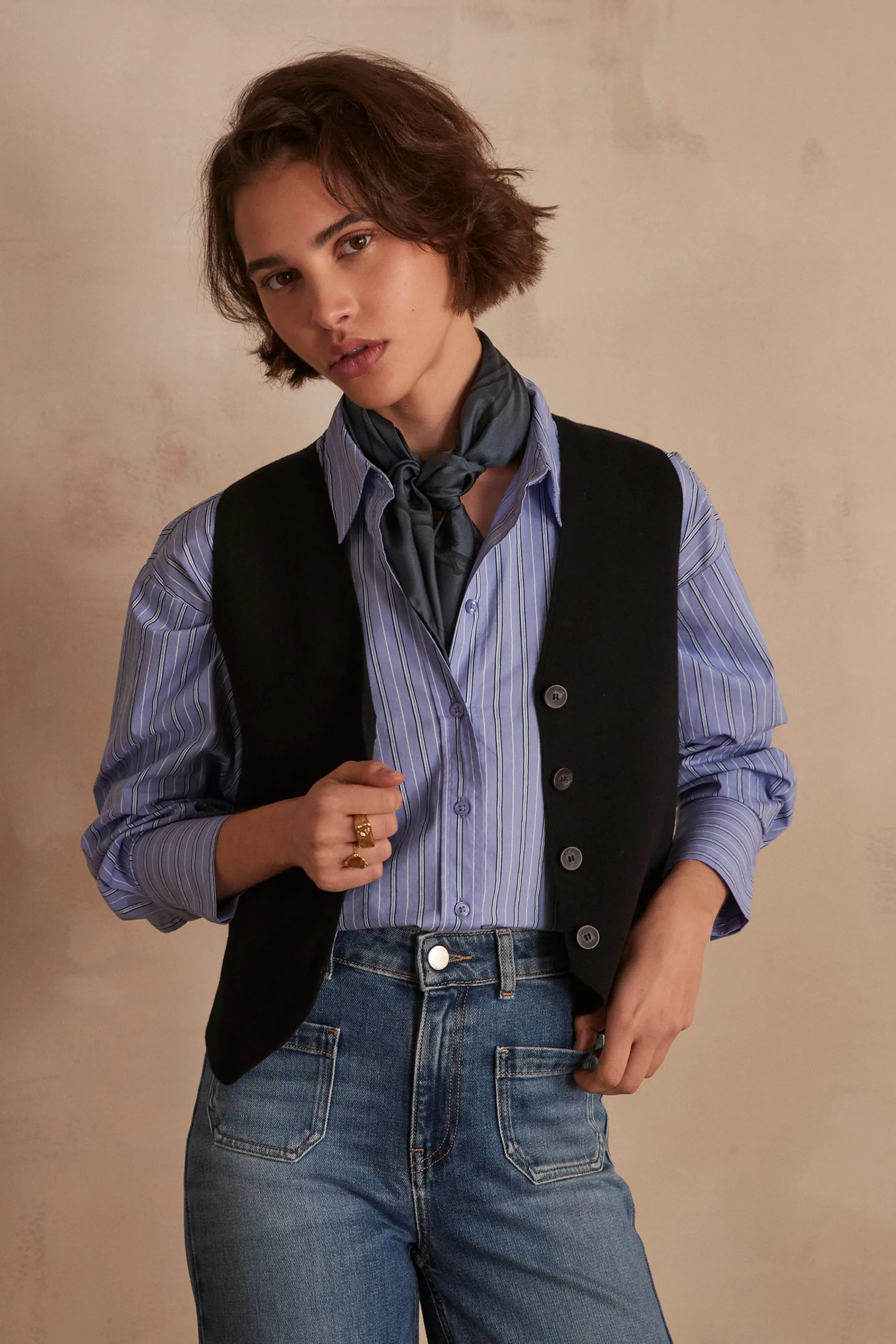 Maison 123 Pulls Sans Manches | Gilets Sans Manches>Gilet sans manches SUZON NOIR