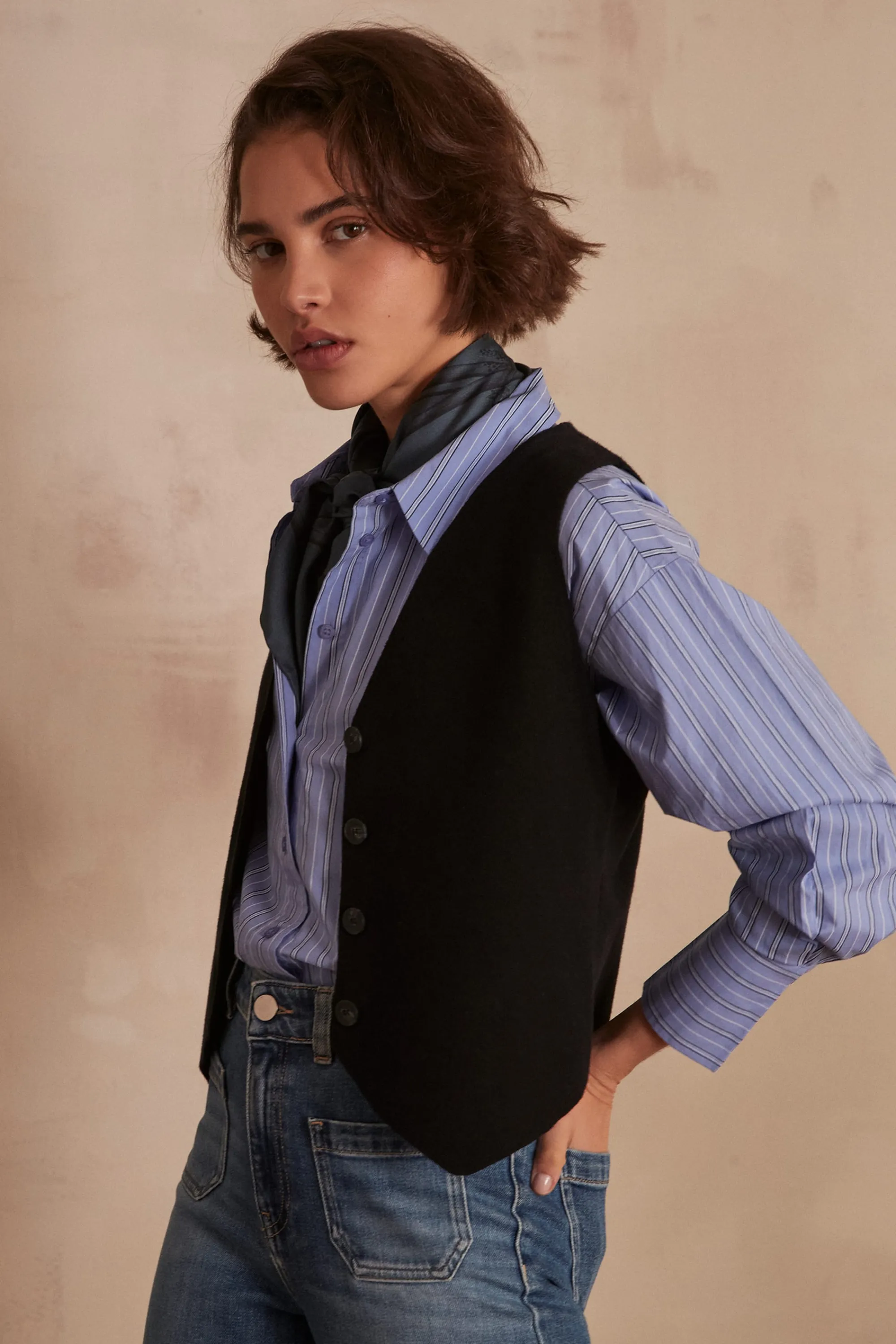 Maison 123 Pulls Sans Manches | Gilets Sans Manches>Gilet sans manches SUZON NOIR