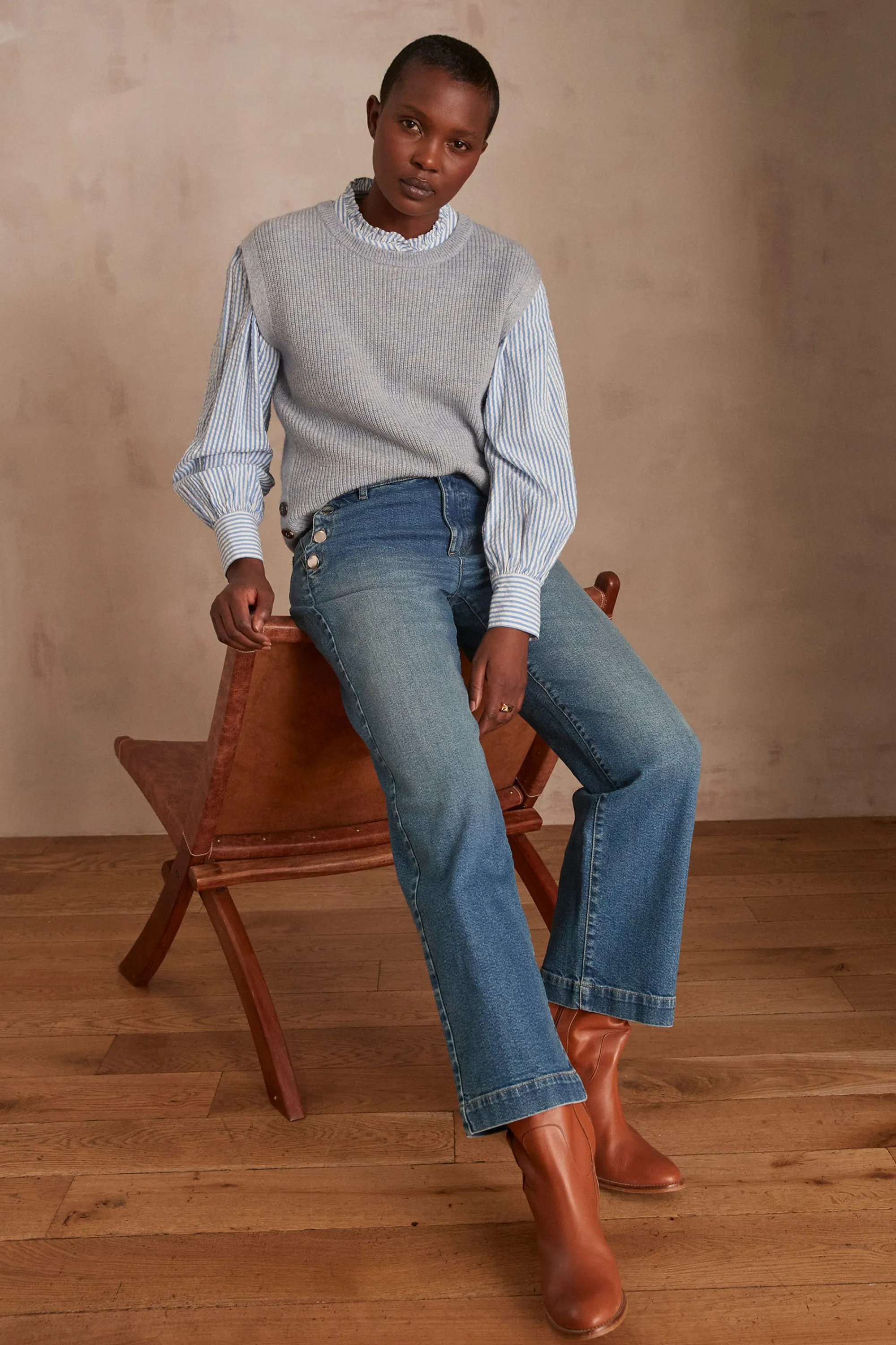 Maison 123 Jeans Larges | Jeans Flare Et Bootcut>Jean MOSS INDIGO FONCE