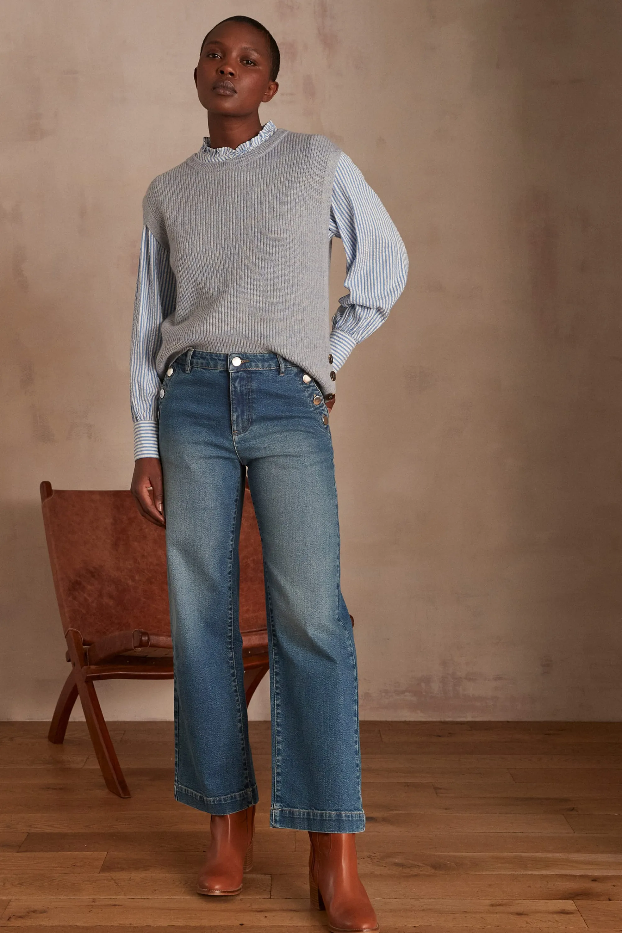 Maison 123 Jeans Larges | Jeans Flare Et Bootcut>Jean MOSS INDIGO FONCE