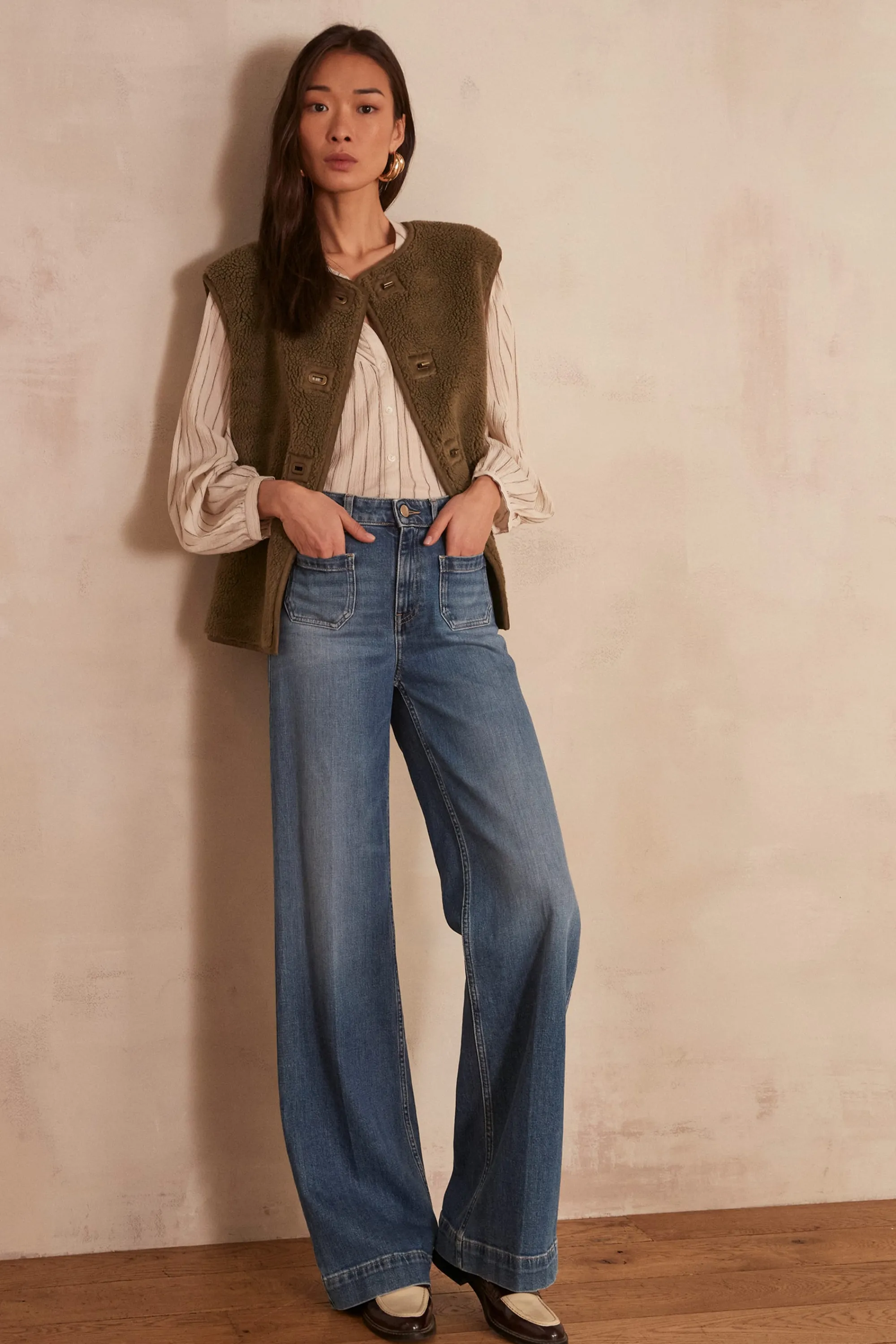 Maison 123 Jeans We Care | Jeans Larges>Jean évasé LUNA DELAVE CLAIR