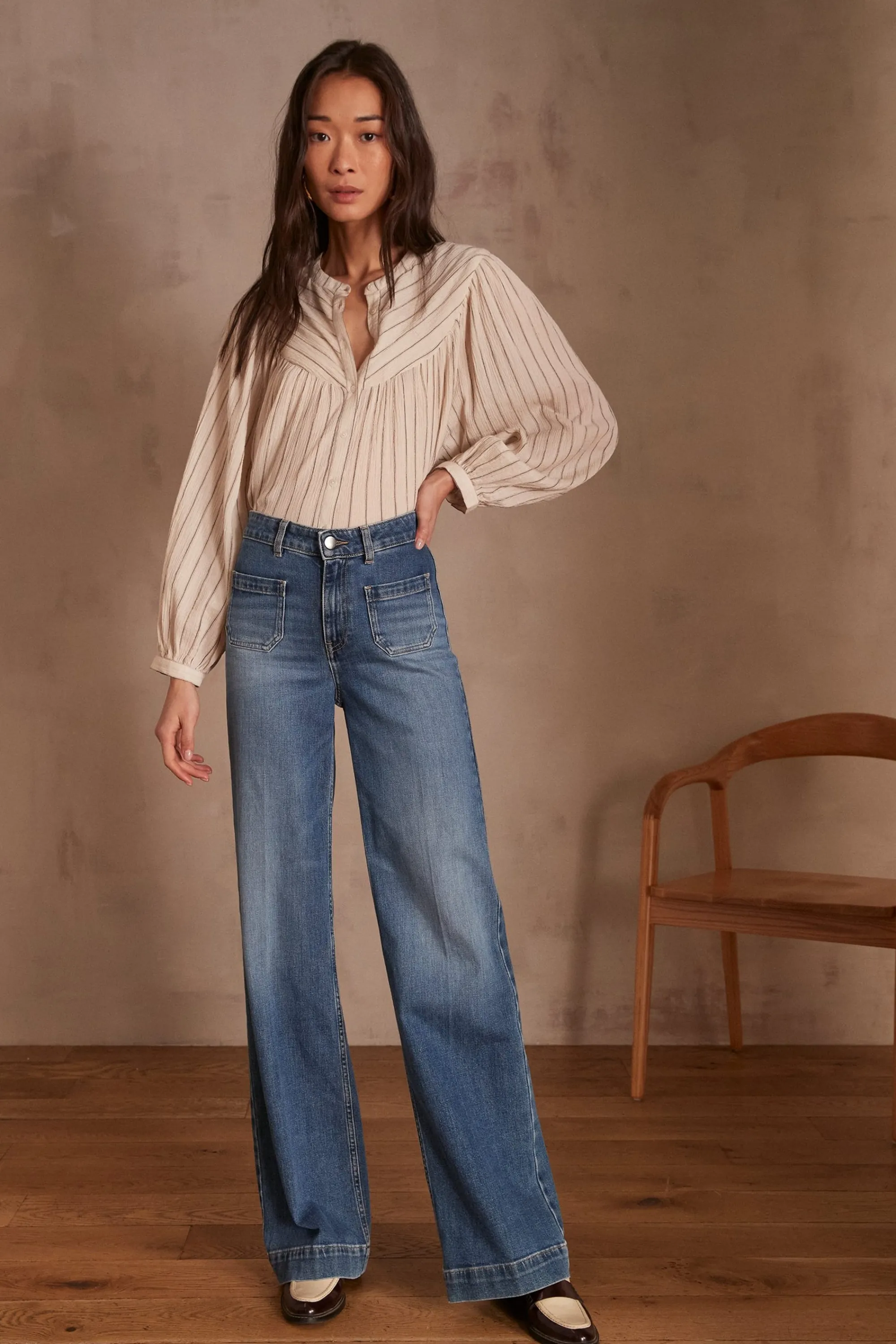Maison 123 Jeans We Care | Jeans Larges>Jean évasé LUNA DELAVE CLAIR