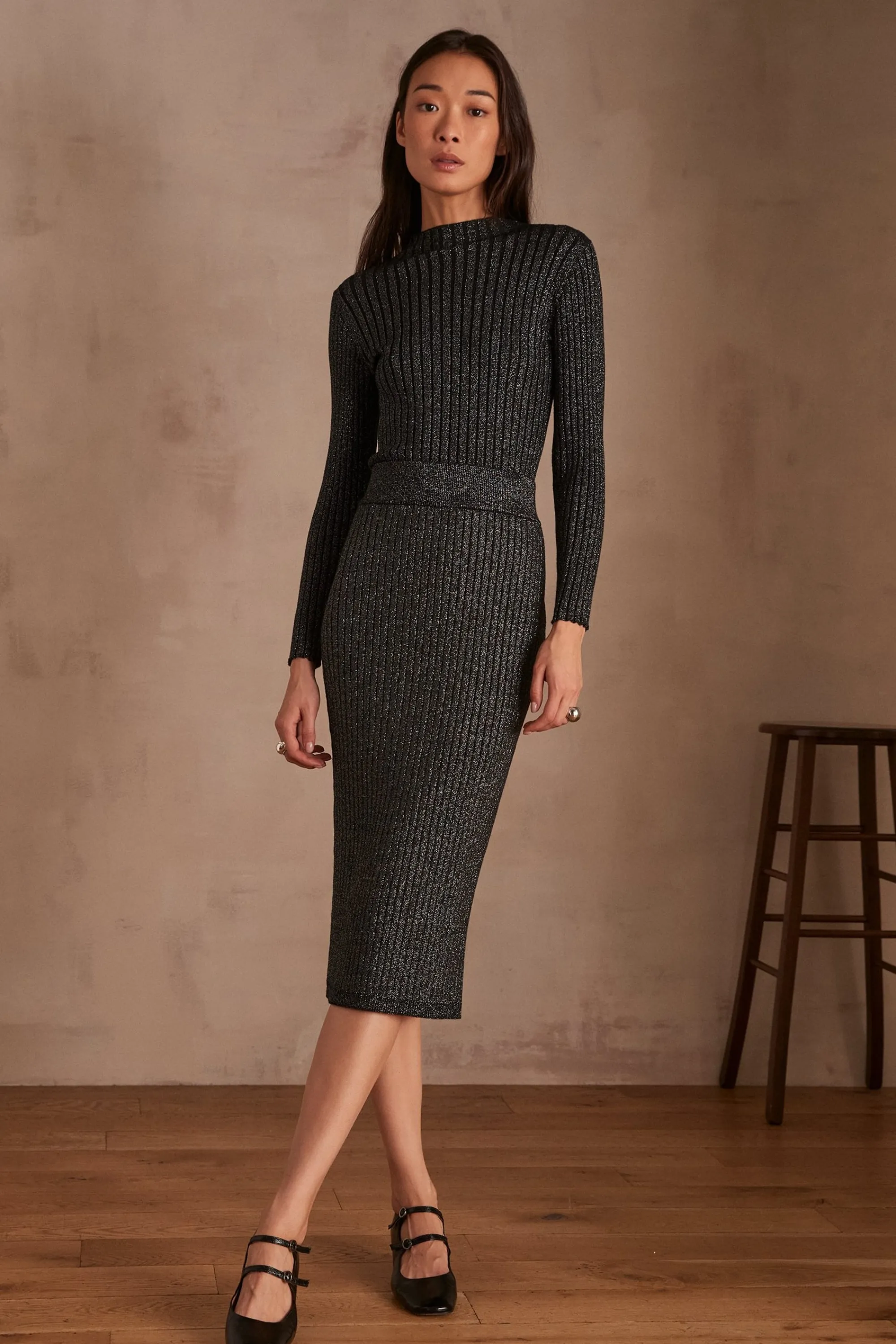 Maison 123 Jupes Longues Et Midi | Jupes Noires>Jupe ELINE NOIR