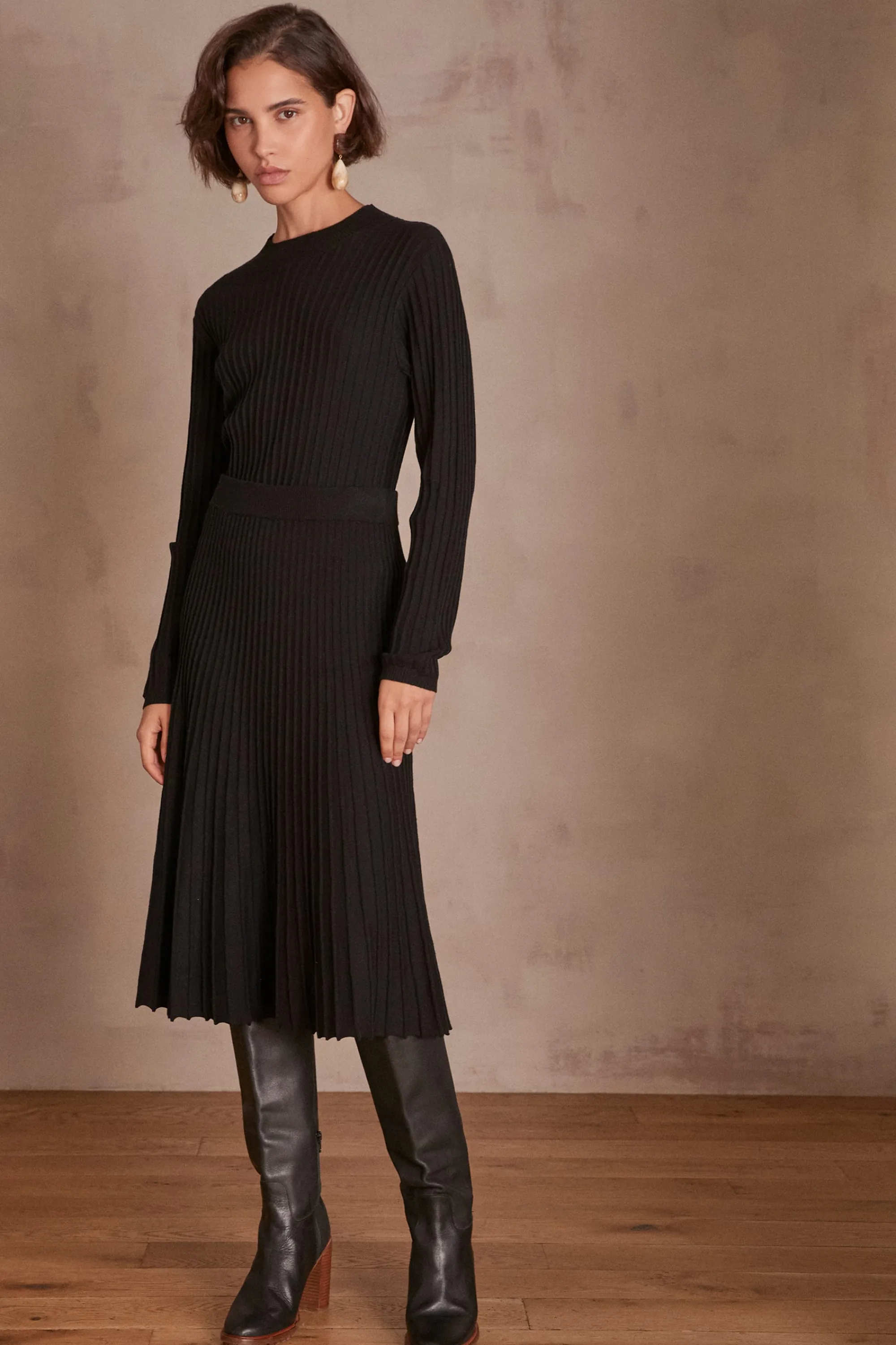 Maison 123 Jupes Longues Et Midi | Jupes Noires>Jupe ELISA NOIR