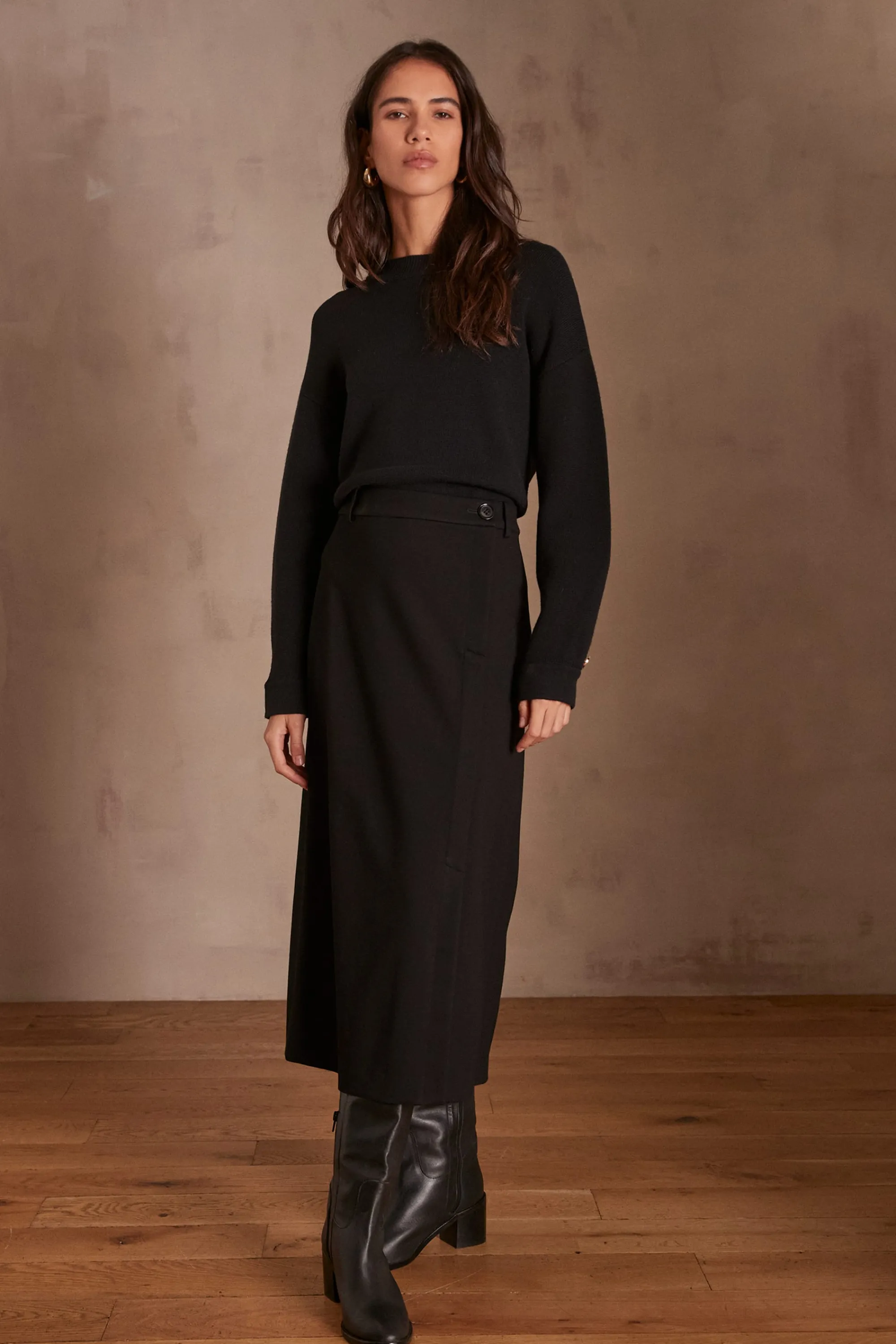 Maison 123 Jupes Longues Et Midi | Jupes Noires>Jupe ELOISE NOIR