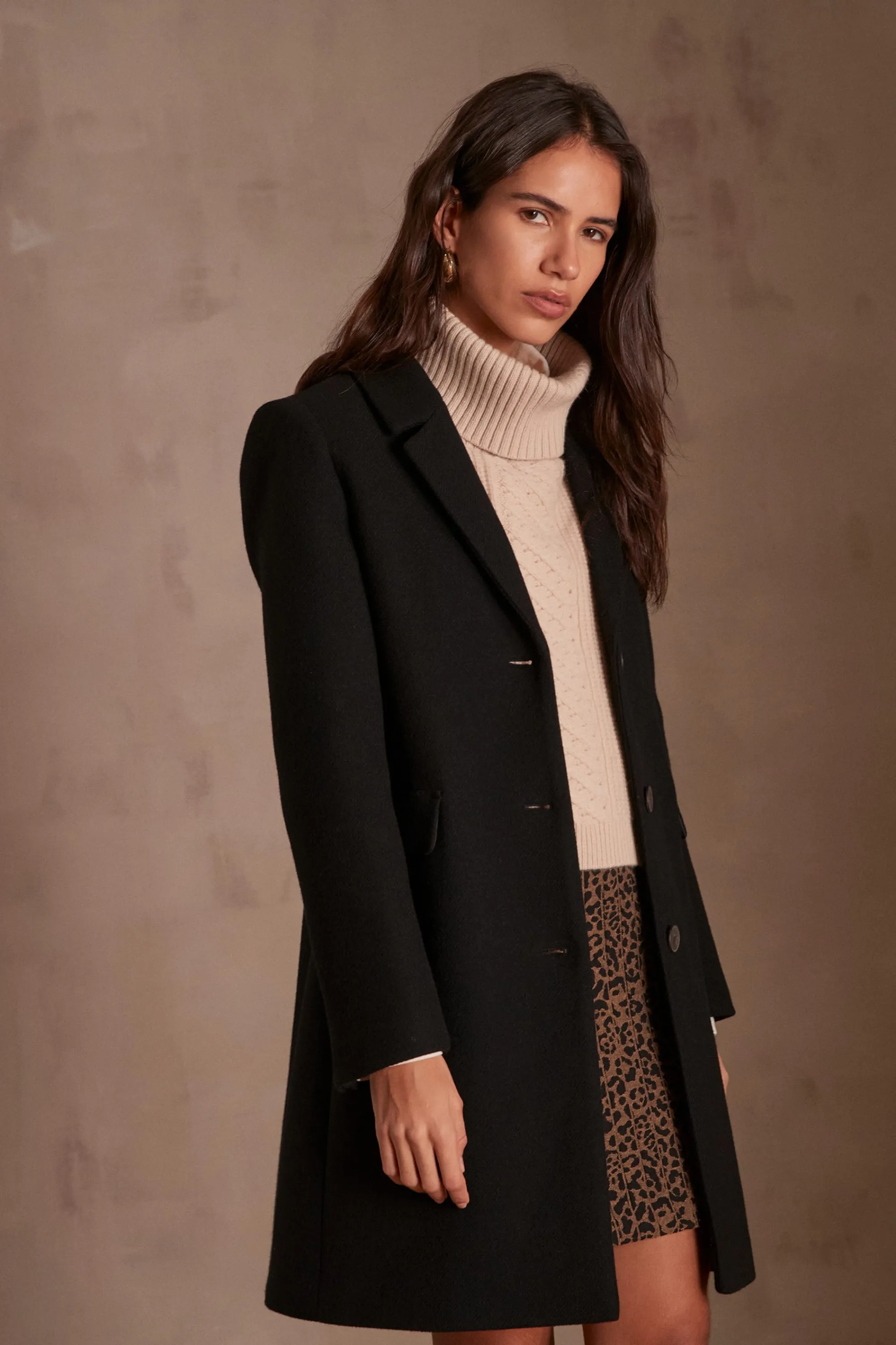 Maison 123 Manteaux Longs | Manteaux En Laine>Manteau ANABELLE NOIR