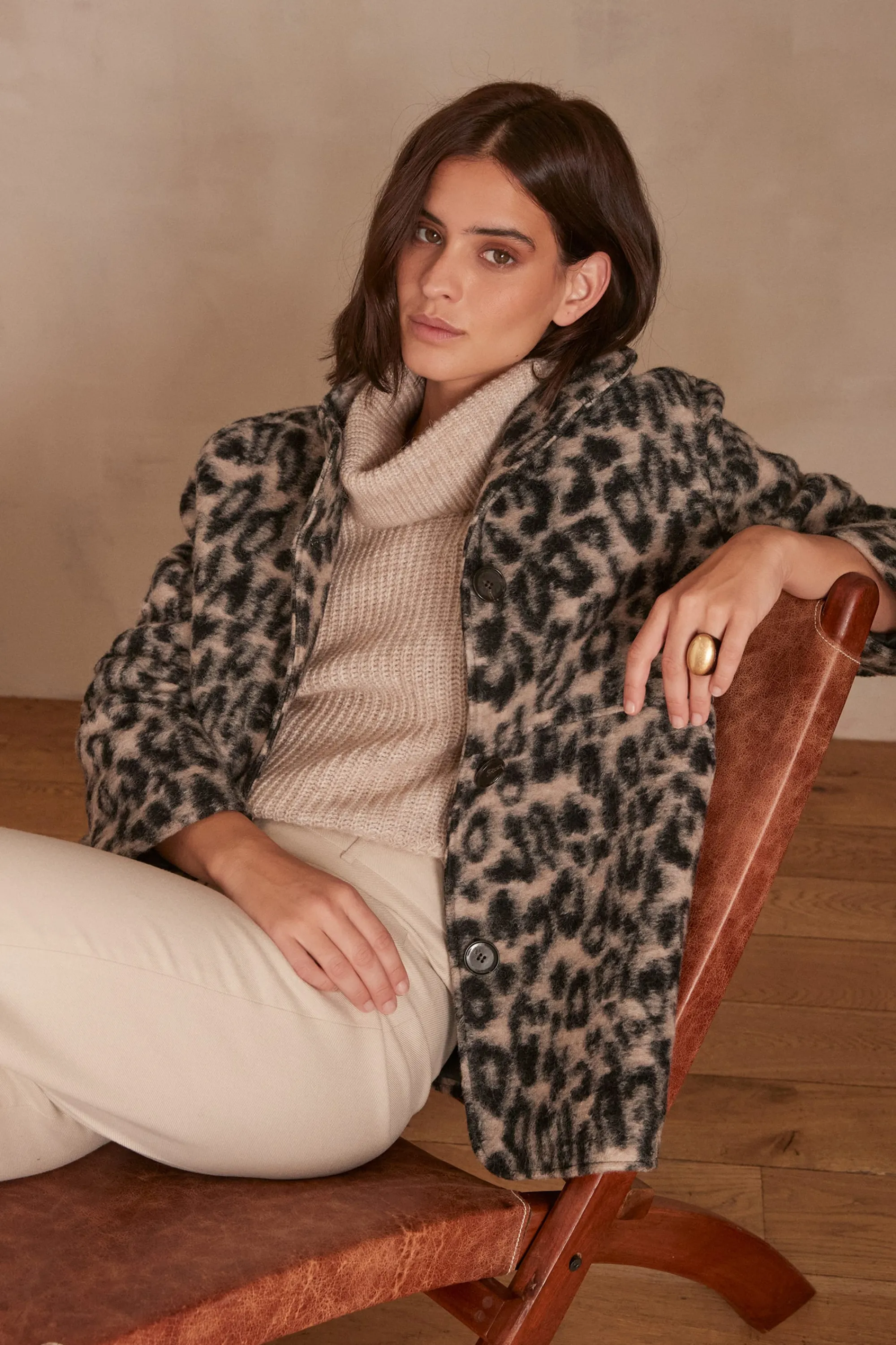 Maison 123 Manteaux Courts | Manteaux En Laine>Manteau en laine LAMIA TAUPE CLAIR