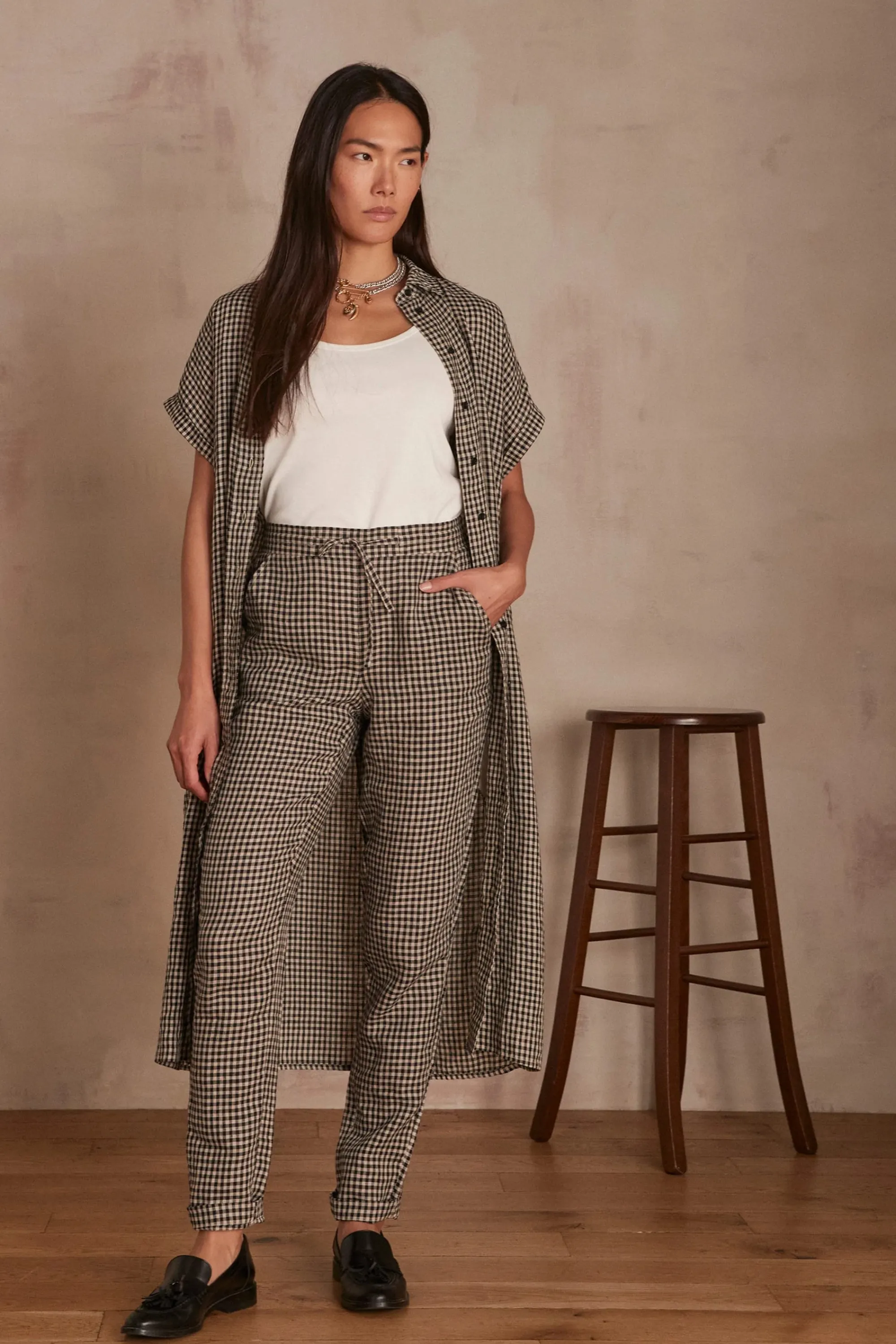 Maison 123 Pantalons Fluides | Pantalons Noirs>Pantalon chino Ferdinand NOIR/BLANC