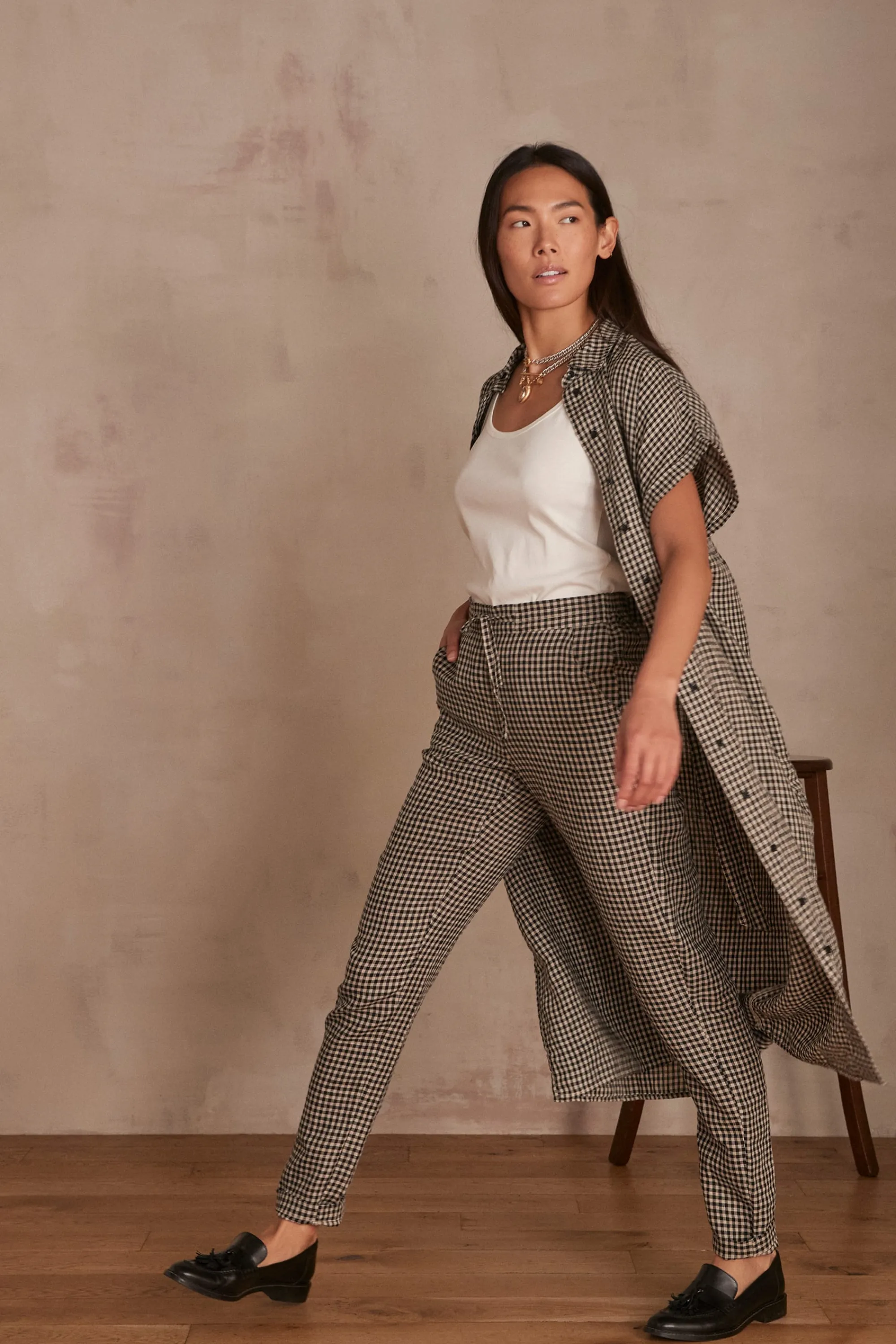 Maison 123 Pantalons Fluides | Pantalons Noirs>Pantalon chino Ferdinand NOIR/BLANC