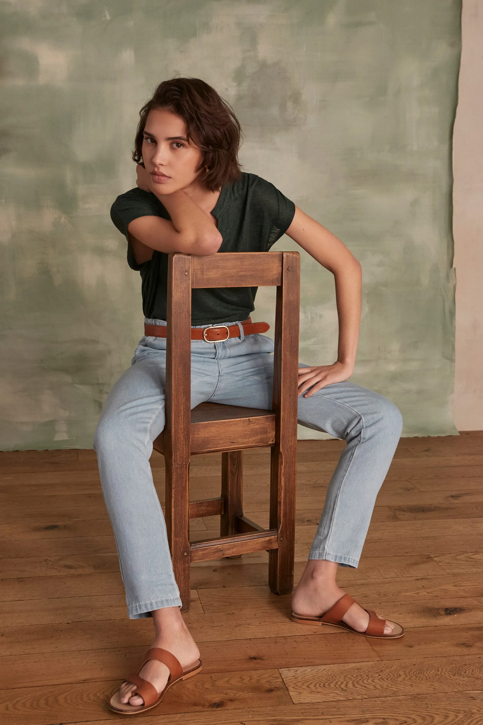 Maison 123 Jeans We Care>Pantalon chino SABIL INDIGO CLAIR