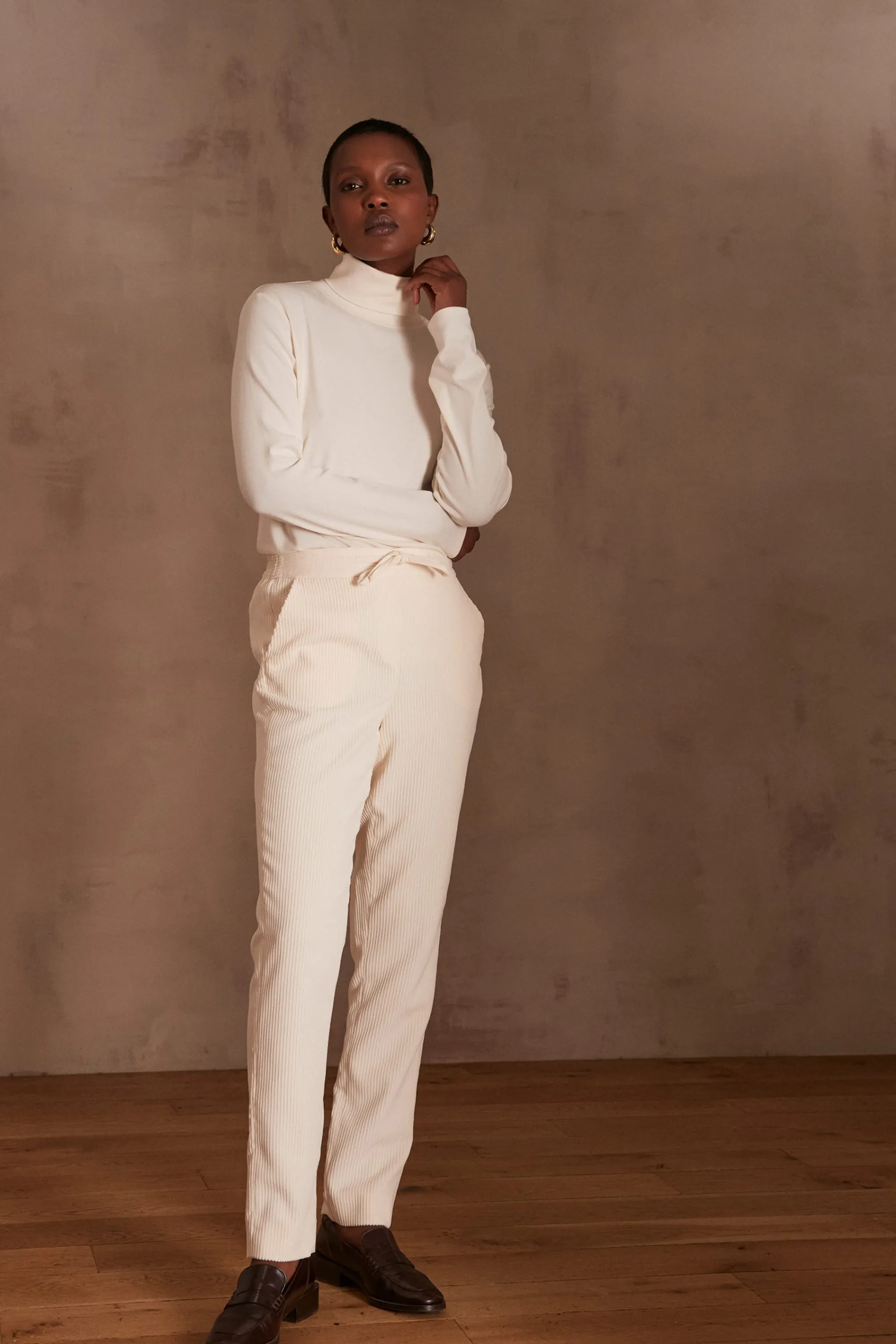 Maison 123 Pantalons En Velours>Pantalon FELIZ CREME