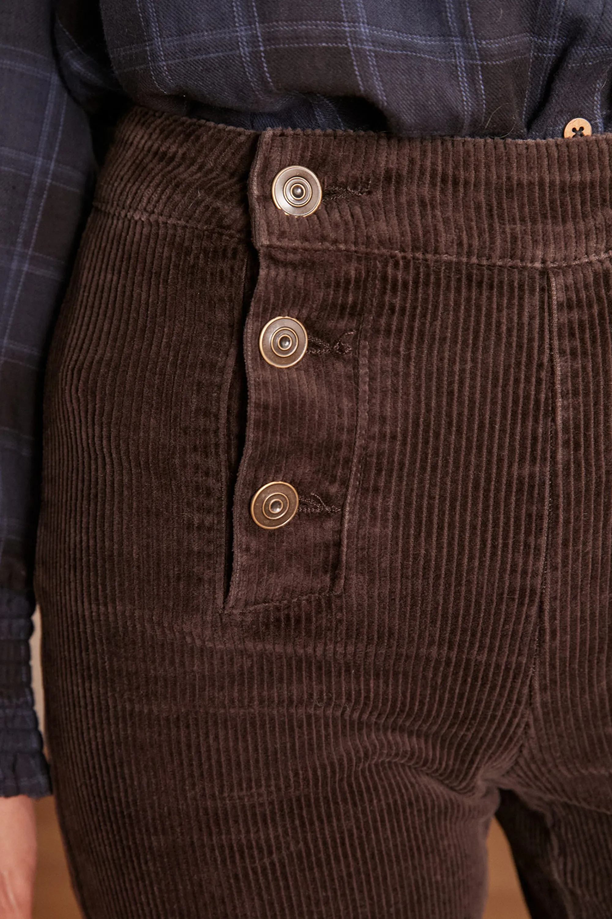 Maison 123 Pantalons Larges | Pantalons En Velours>Pantalon OXAN CHOCOLAT