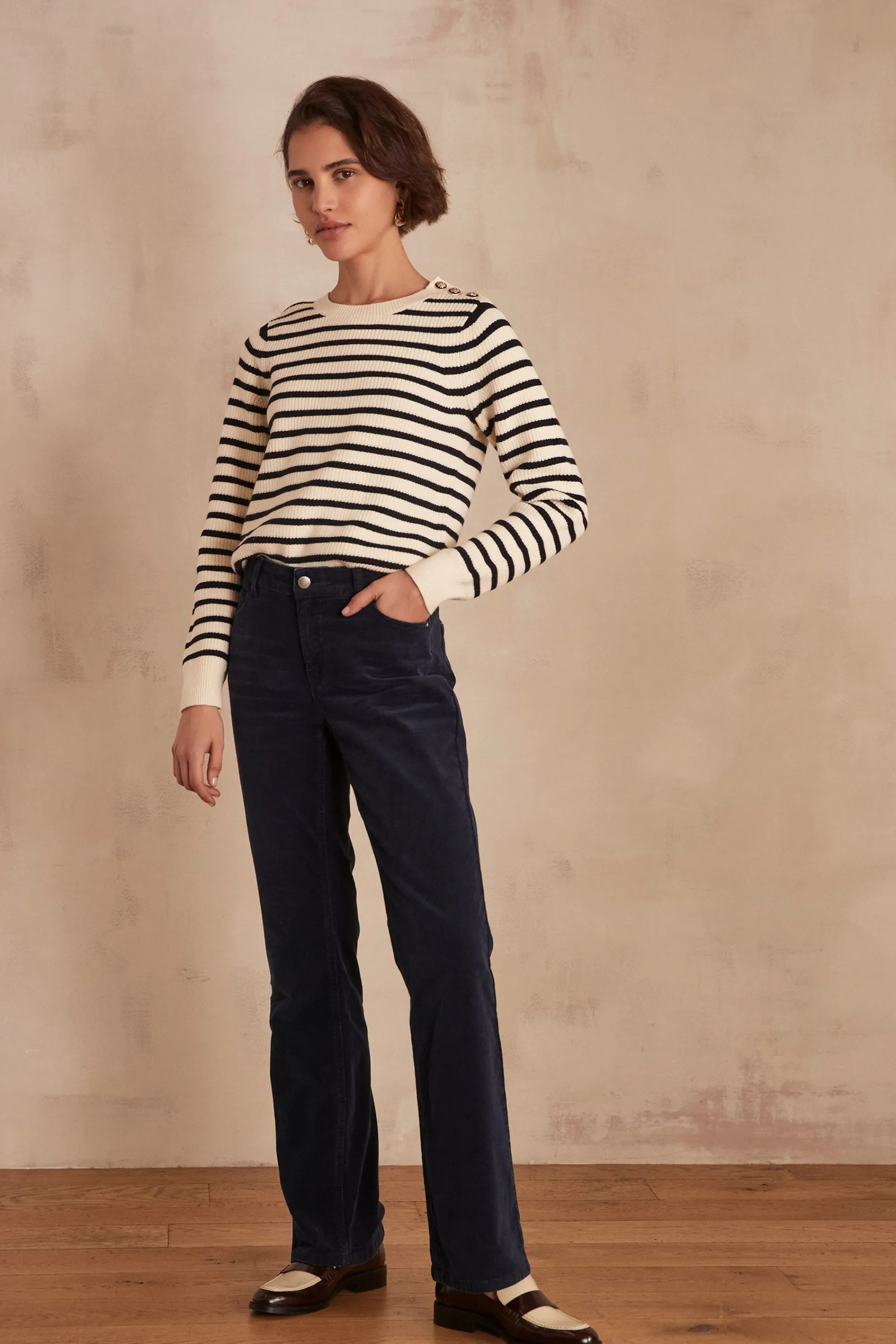 Maison 123 Pantalons Larges | Pantalons En Velours>Pantalon VANINA ENCRE