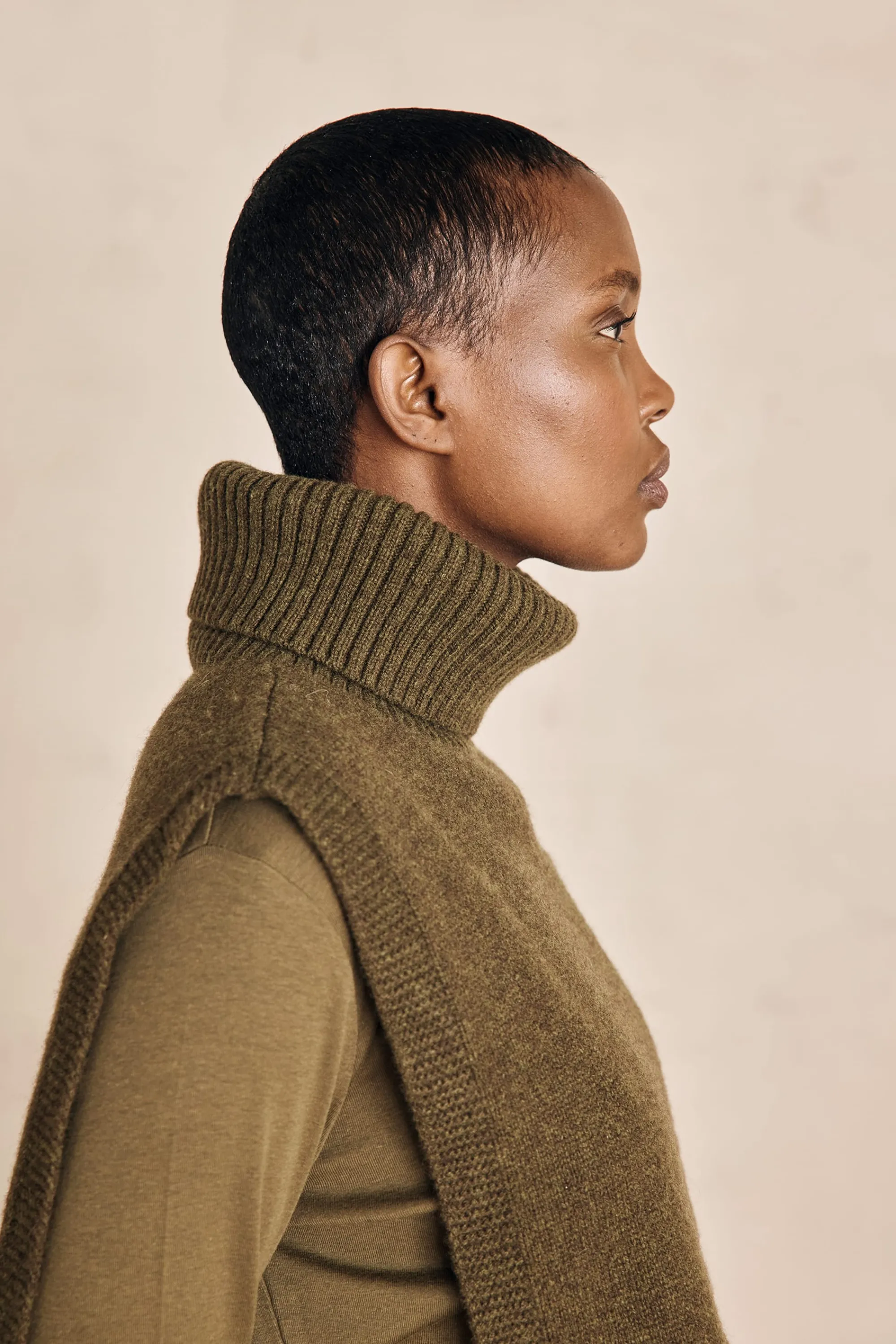 Maison 123 Echarpes | Cols Et Plastrons>Plastron en laine LOLA OLIVE