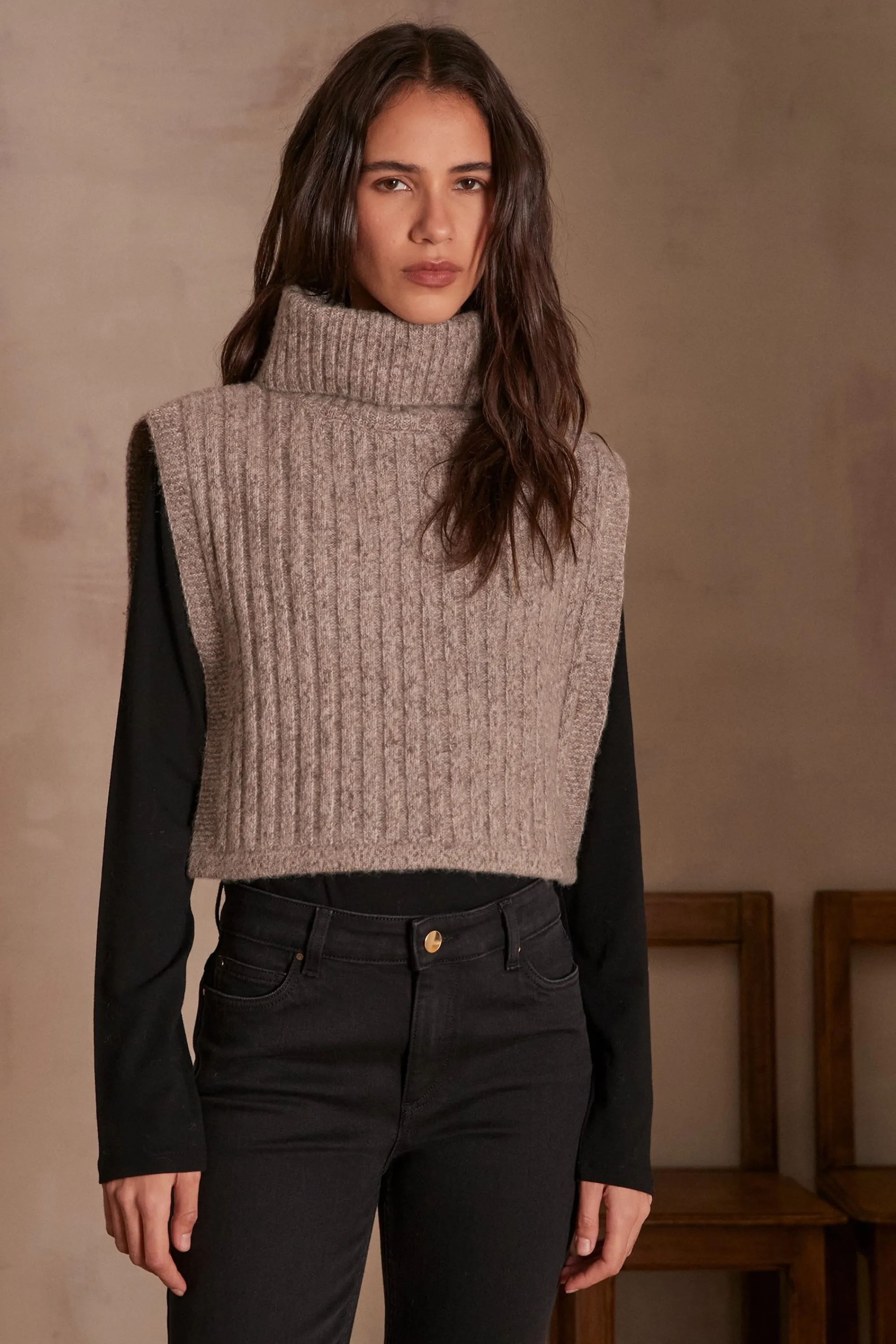 Maison 123 Echarpes | Cols Et Plastrons>Plastron LIVIA TAUPE CLAIR