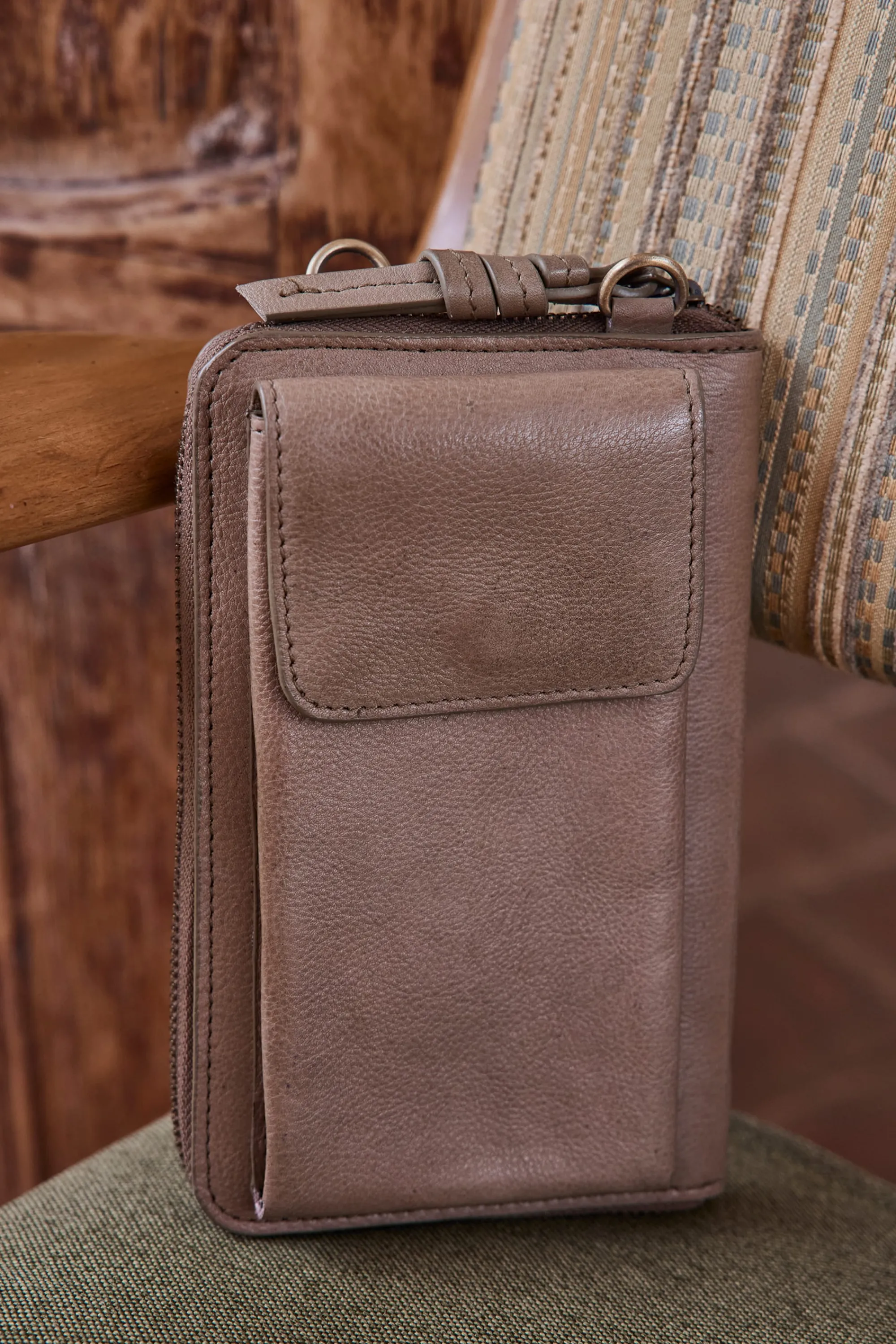 Maison 123 Les Pochettes>Portefeuille GASPARD TELEPHONE TAUPE FONCE