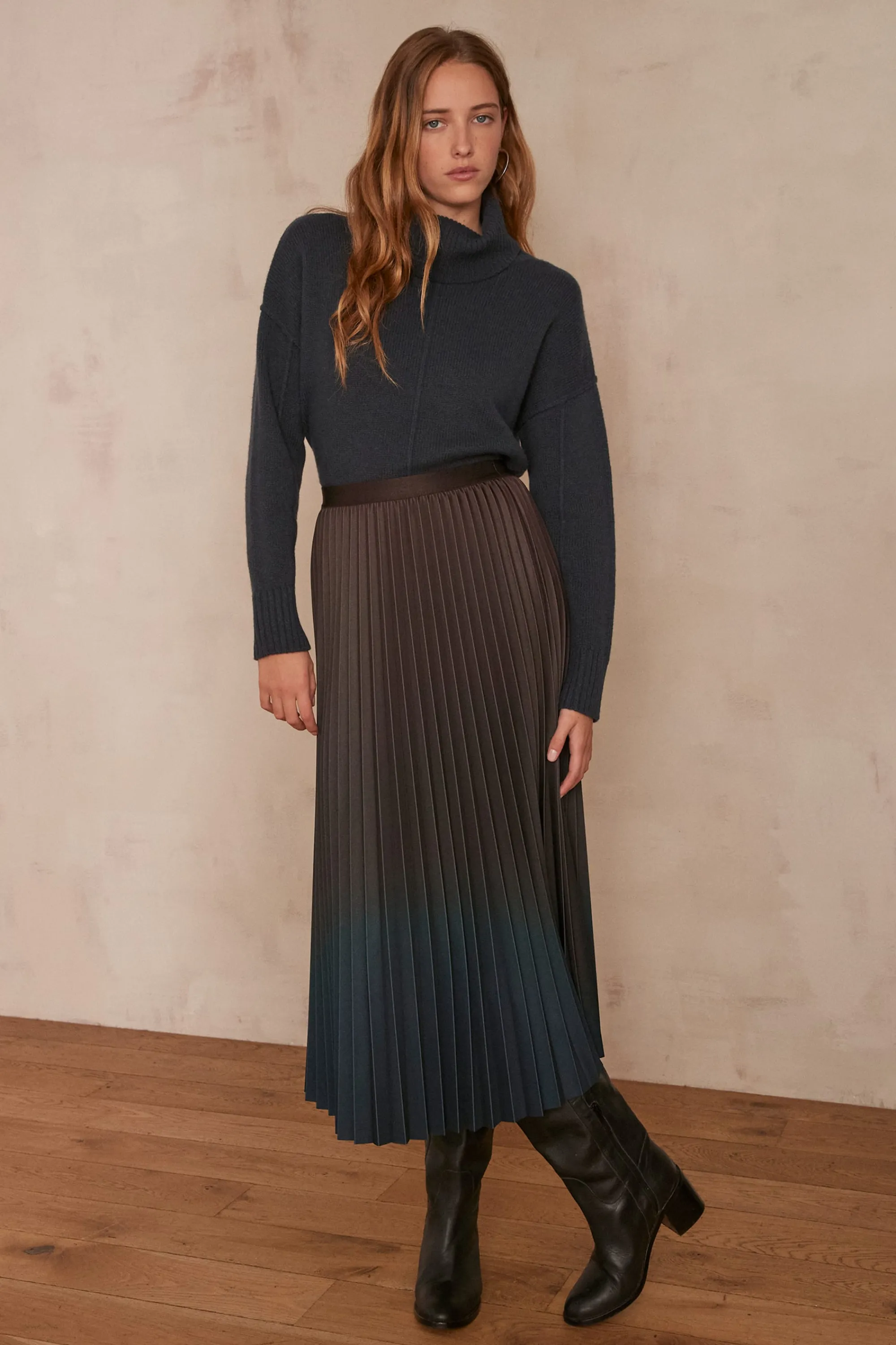 Maison 123 Pulls À Col Roulé>Pull ANDREA CANARD FONCE
