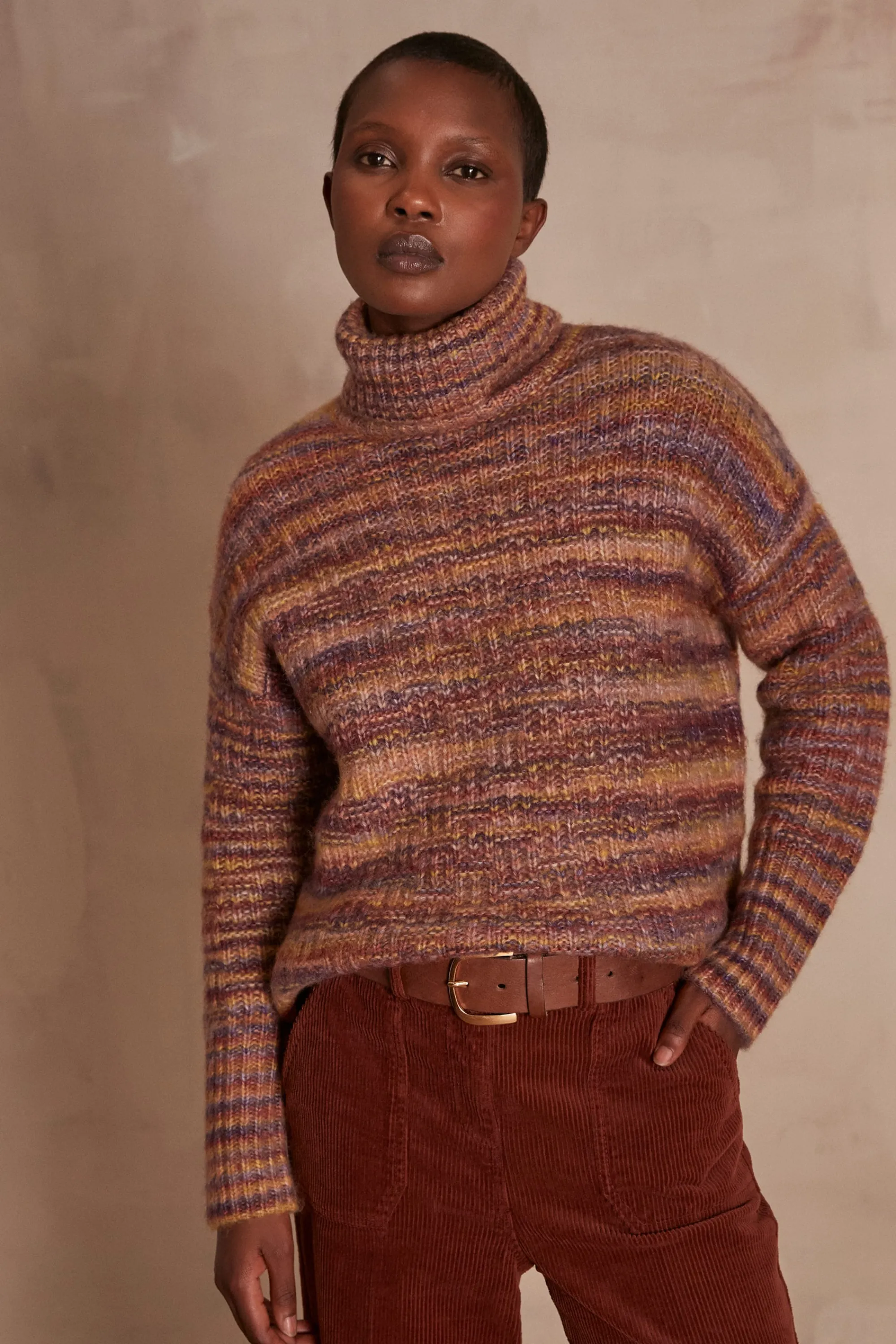 Maison 123 Pulls À Col Roulé>Pull en laine CAROLINA BORDEAUX