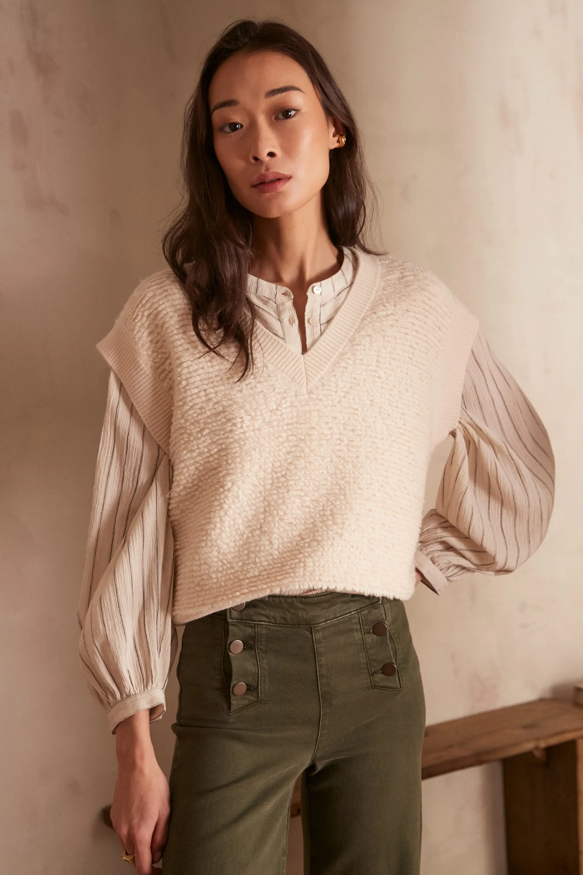 Maison 123 Pulls Sans Manches>Pull sans manches SAMUEL NATUREL