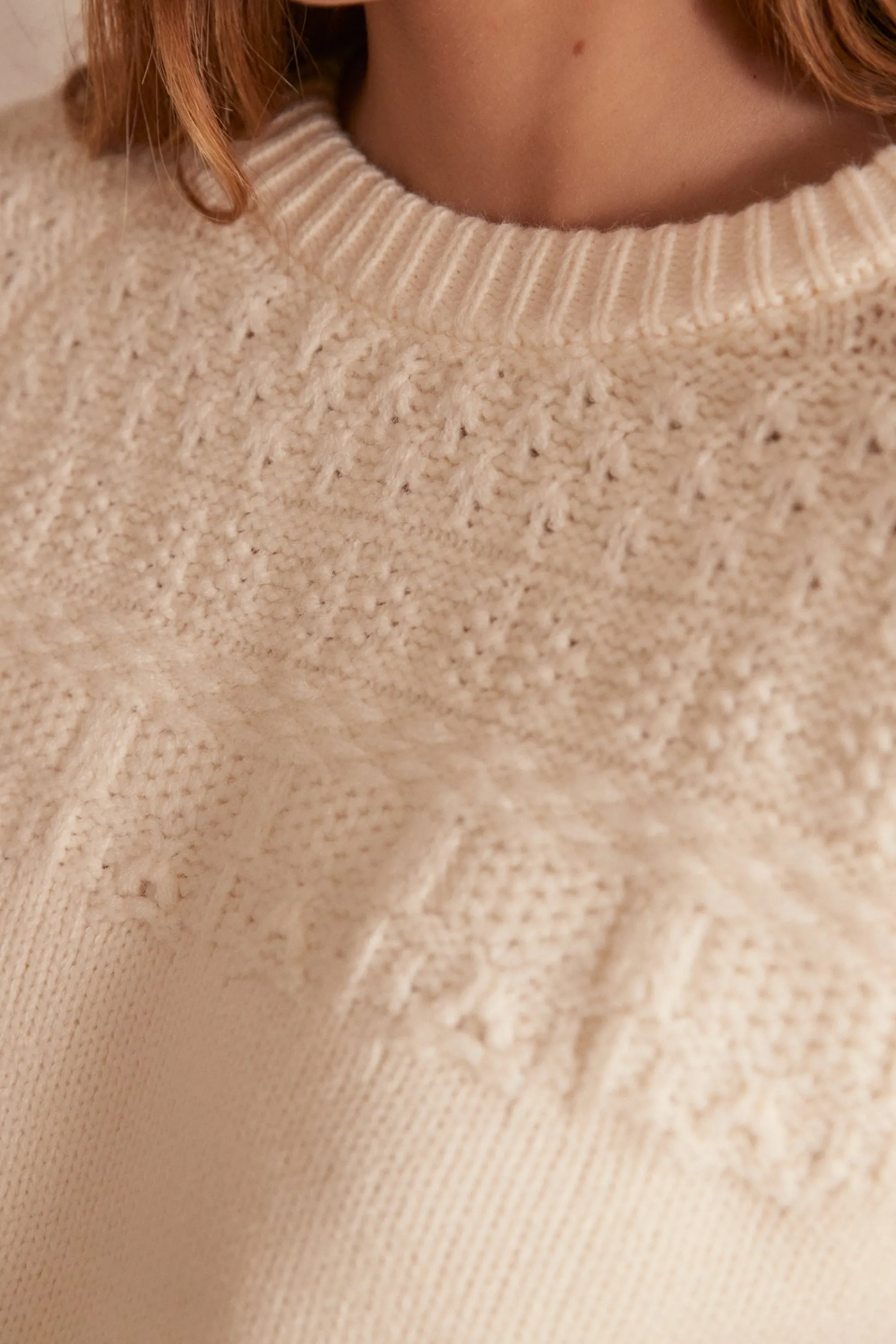 Maison 123 Pulls Col Rond>Pull SERENA CREME