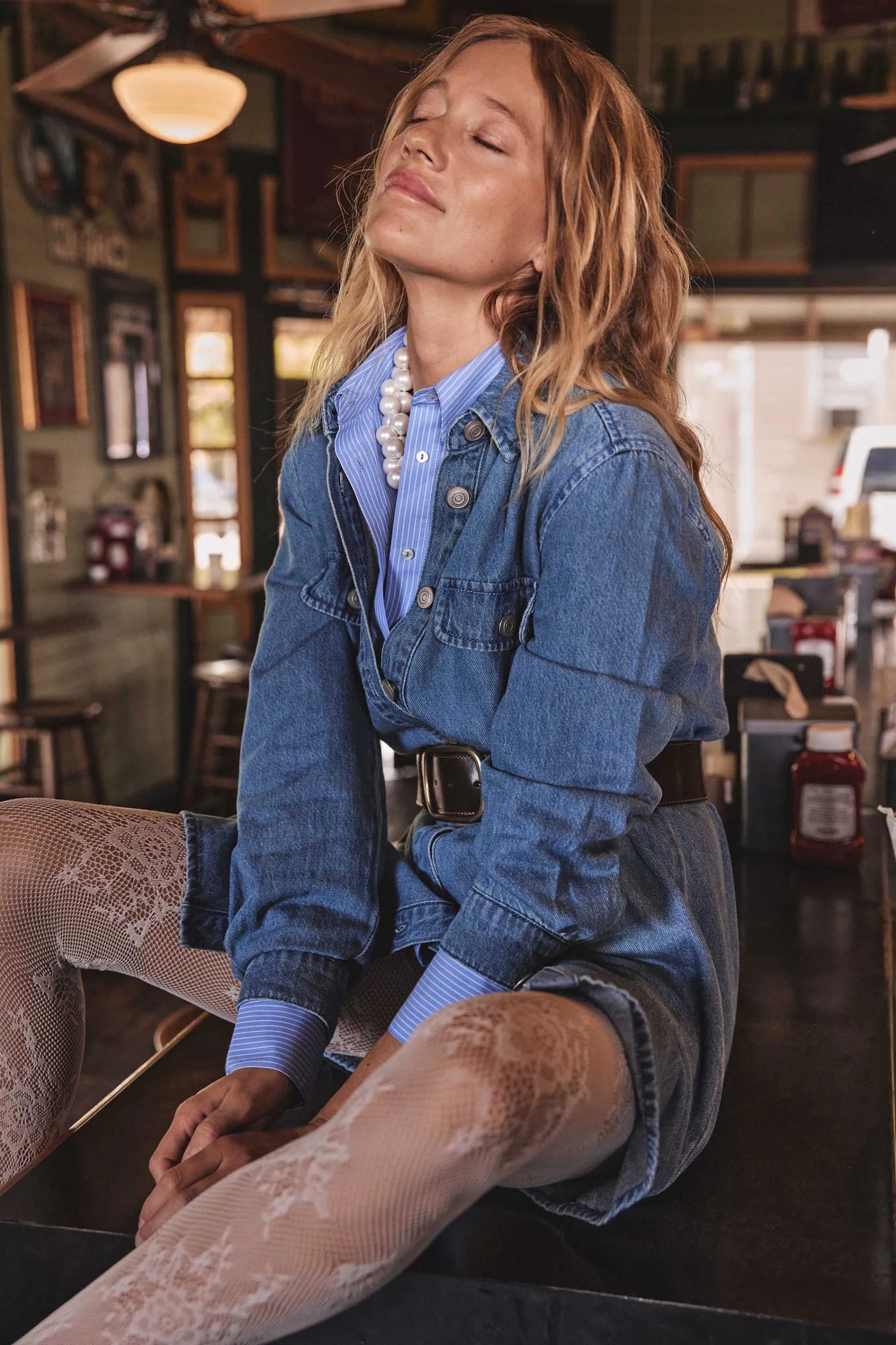 Maison 123 Robes Longues | Robes Fluides>Robe en jean MERCY DELAVE CLAIR