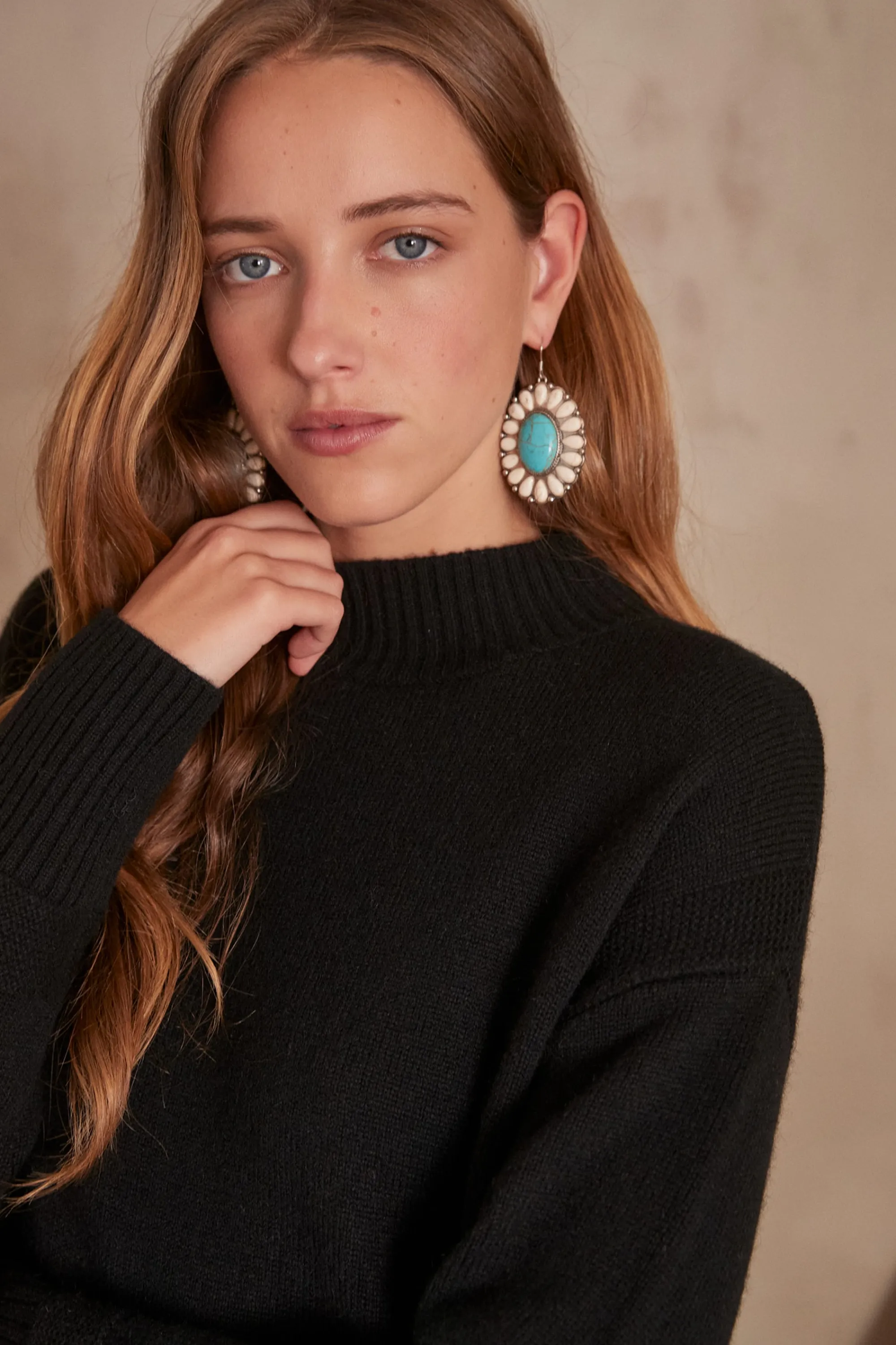 Maison 123 Robes En Maille | Robes Noires>Robe en laine MARIA NOIR