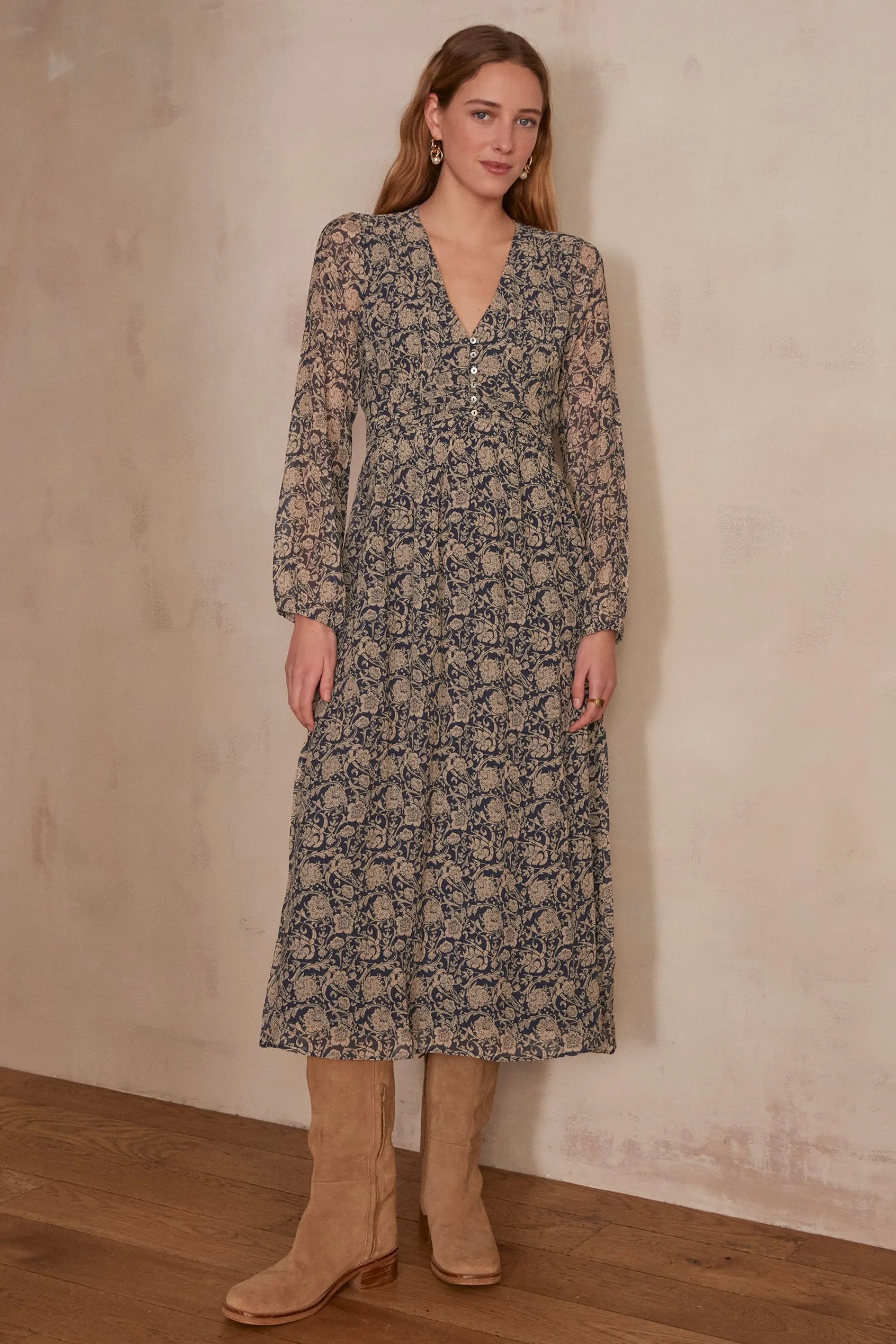 Maison 123 Robes Longues | Robes Imprimées>Robe LIANA MARINE