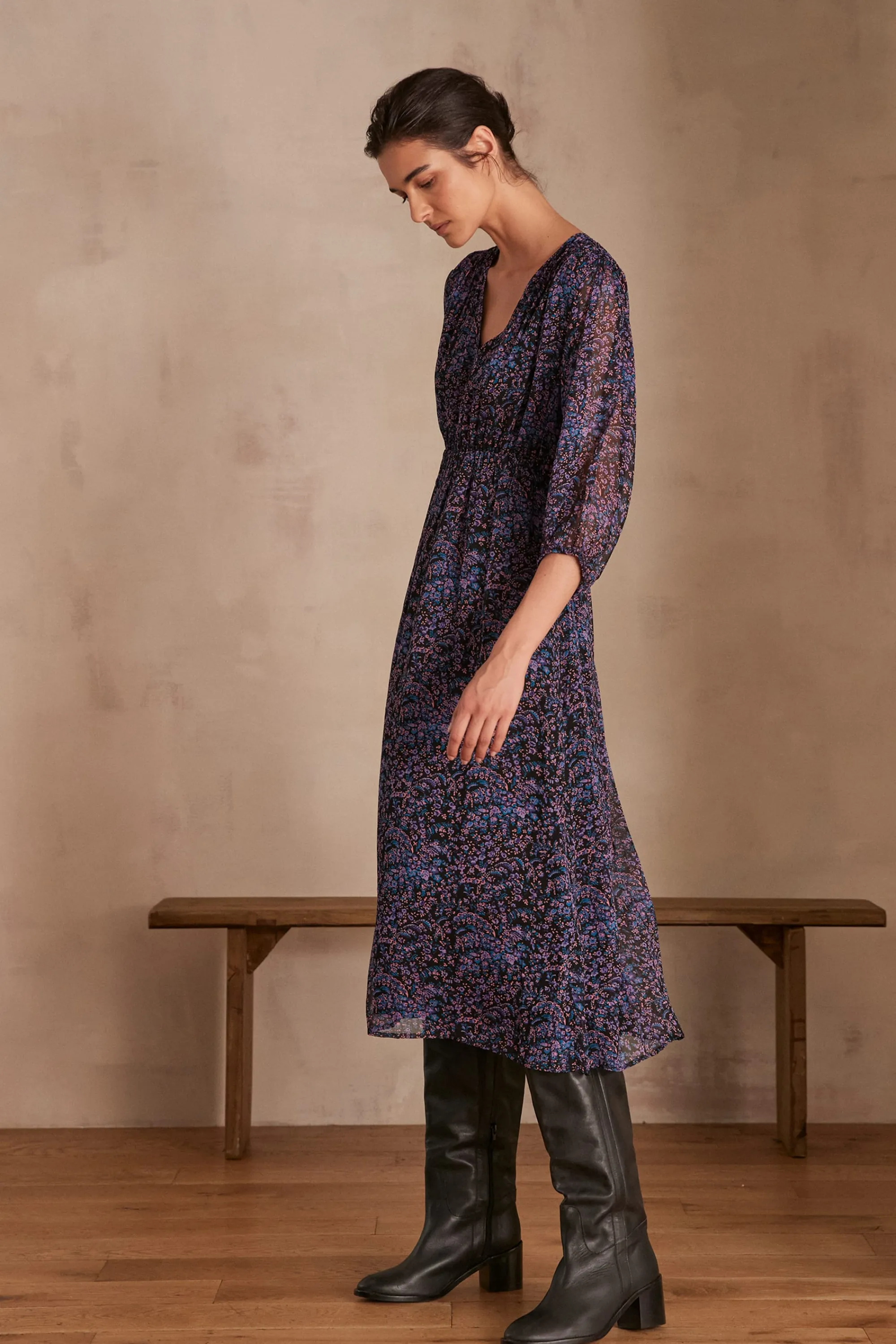 Maison 123 Robes Longues | Robes Imprimées>Robe MAENA VIOLET