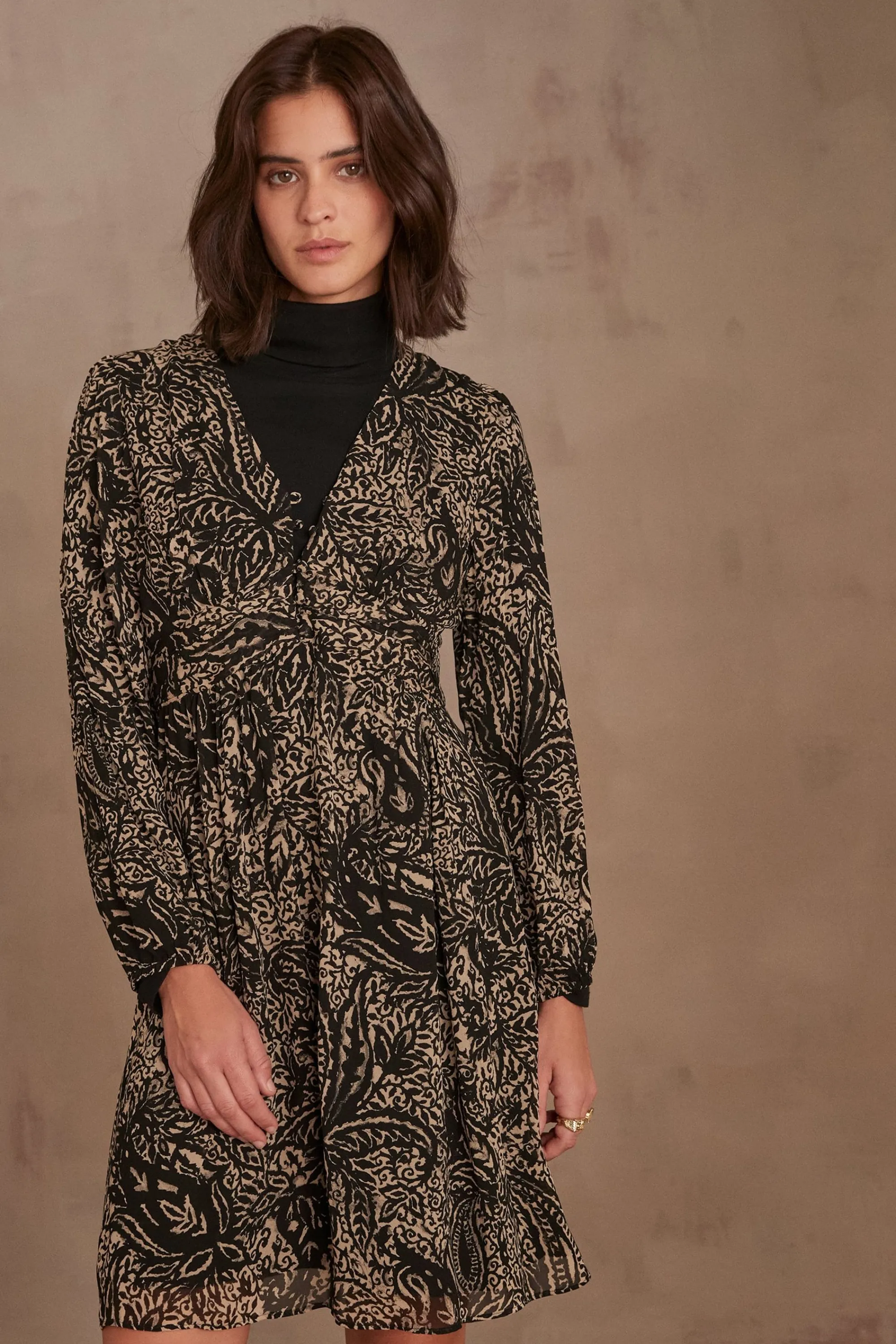 Maison 123 Robes Imprimées | Robes Noires>Robe MARTY NOIR
