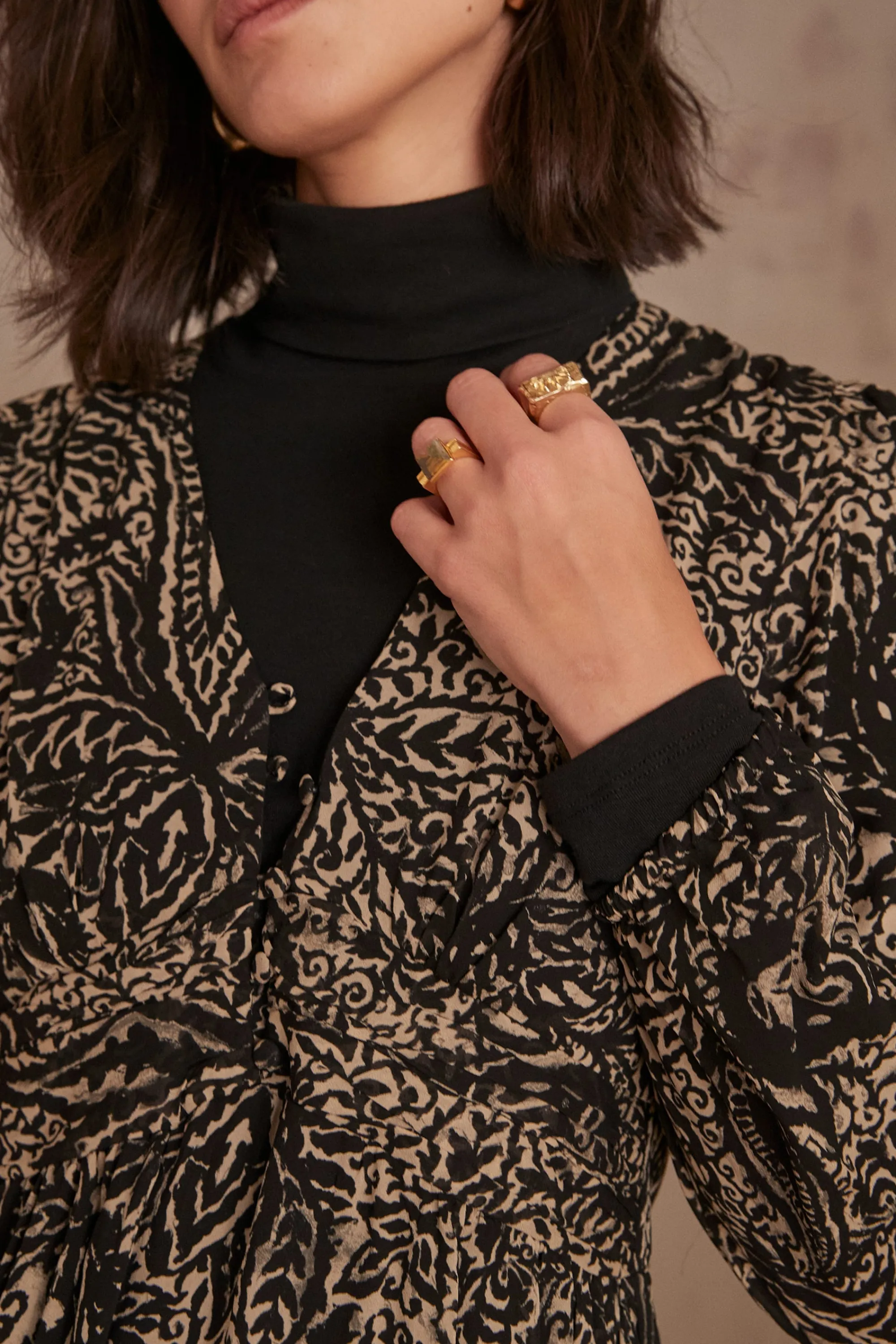 Maison 123 Robes Imprimées | Robes Noires>Robe MARTY NOIR