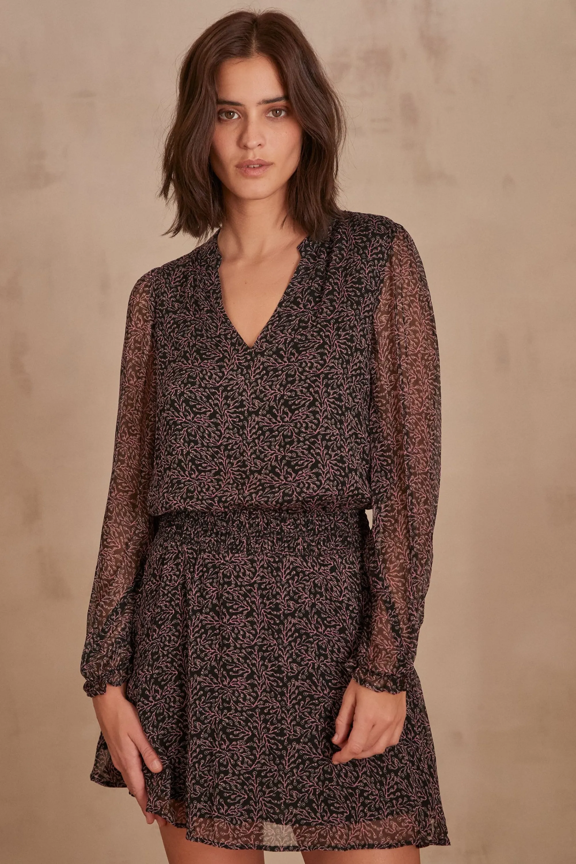 Maison 123 Robes Courtes | Robes Imprimées>Robe MEGHAN BORDEAUX