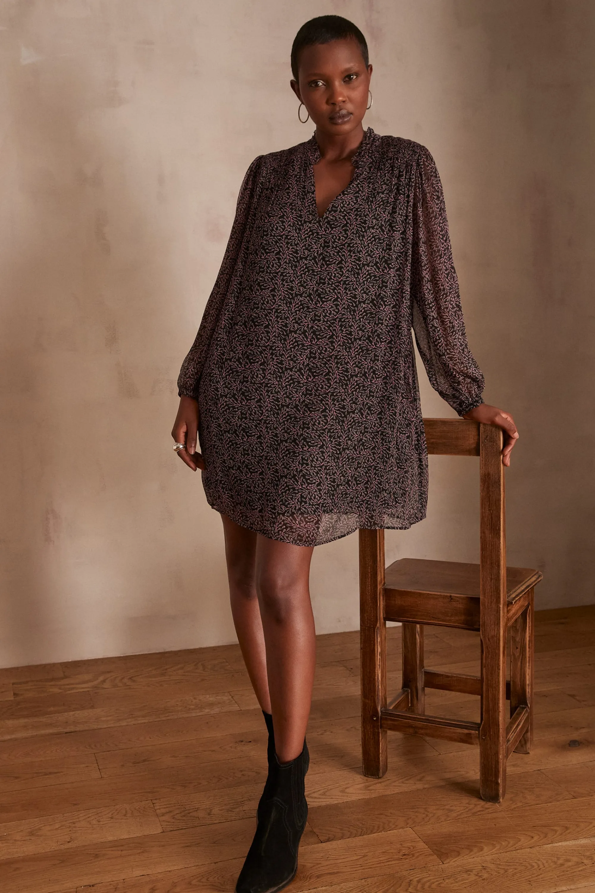 Maison 123 Robes Courtes | Robes Imprimées>Robe MYLENE BORDEAUX