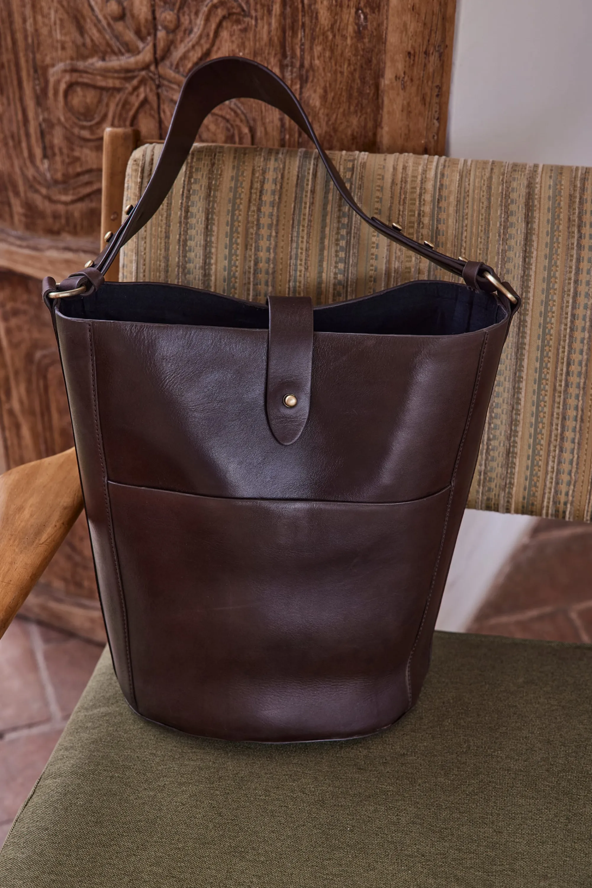 Maison 123 Les Sacs>Sac GABRIEL SEAU XL MARRON FONCE