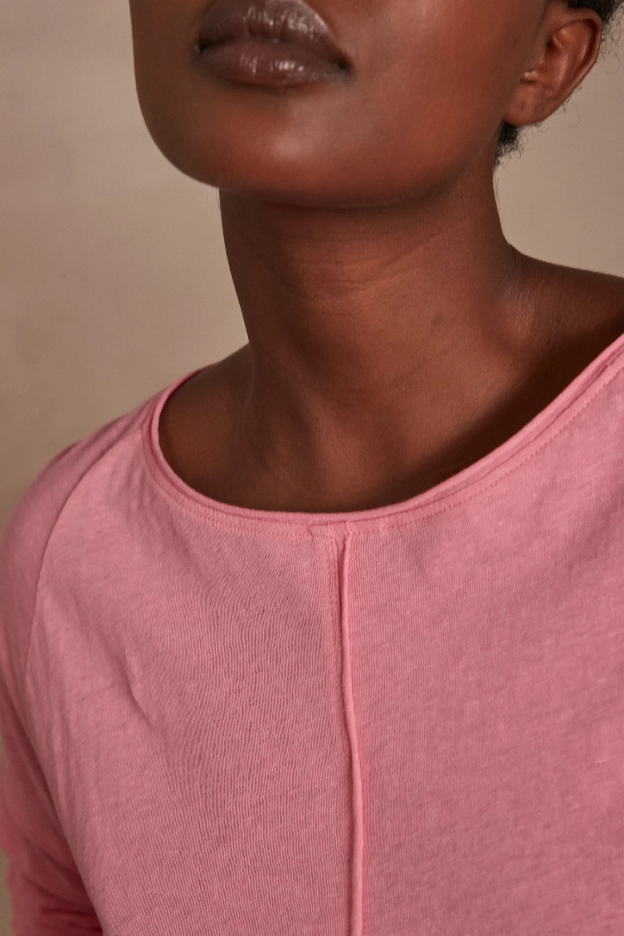 Maison 123 T-Shirts Col Rond | T-Shirts À Manches Longues>T-shirt DAKOTA ROSE PALE