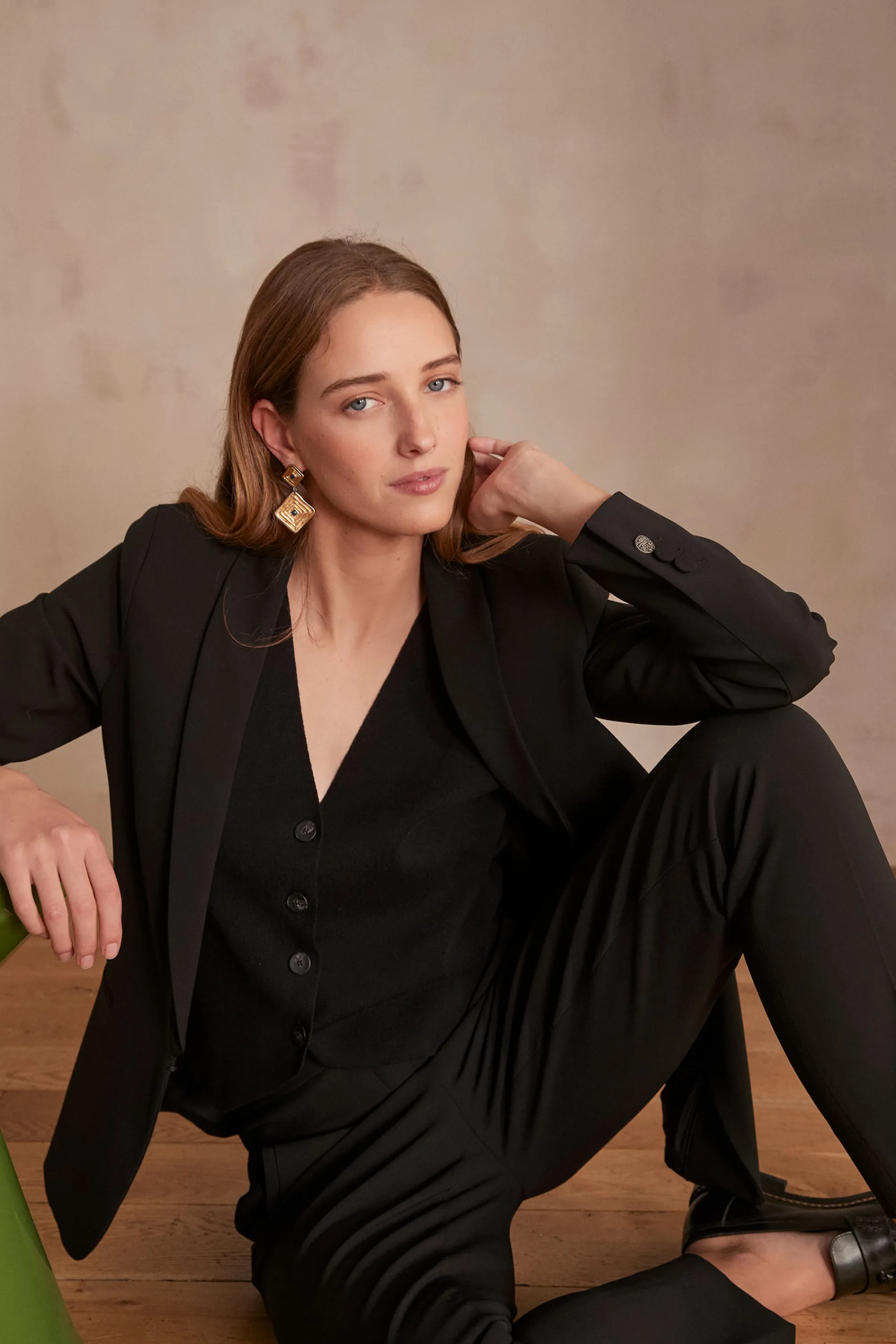 Maison 123 Blazers | Vestes Noires>Veste de tailleur REINE Produit labellisé We Care mettant en avant l'utilisation de matières plus responsables et la valorisation de la production locale NOIR